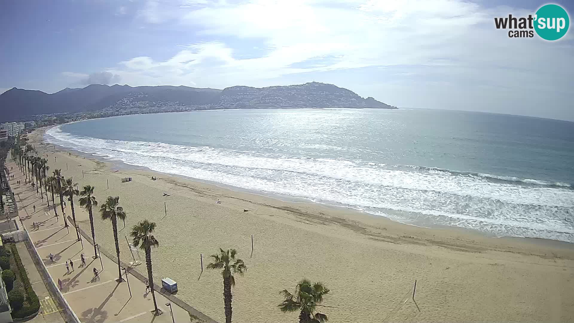Live Roses Webcam Costa Brava beach view from MonteCarlo Hotel