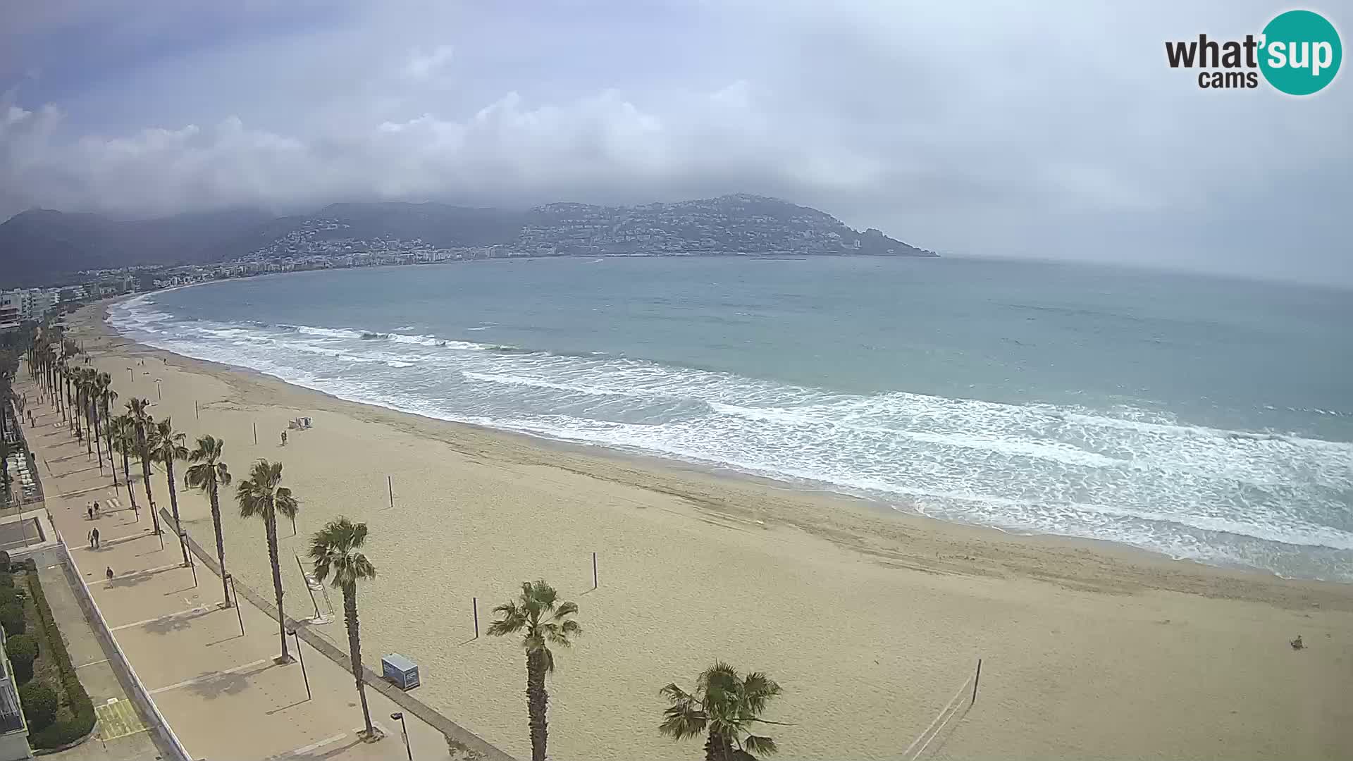 Live Roses Webcam Costa Brava beach view from MonteCarlo Hotel