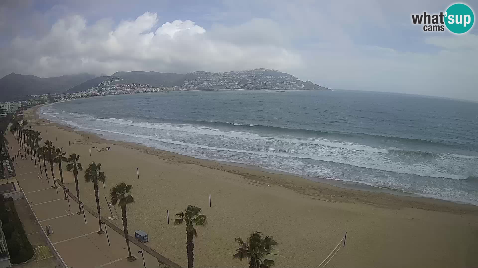 Live Roses Webcam Costa Brava beach view from MonteCarlo Hotel