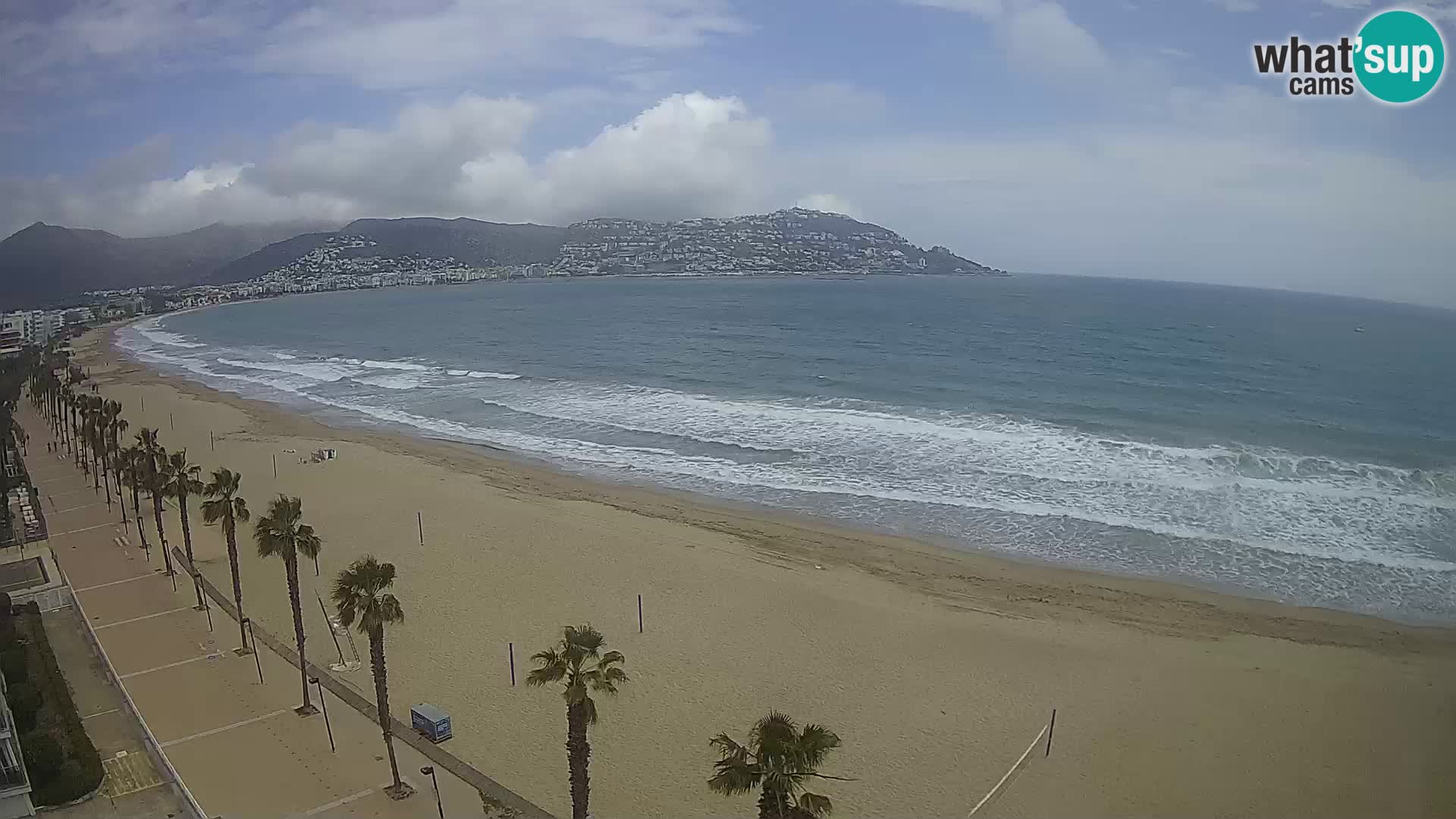 Live Roses Webcam Costa Brava beach view from MonteCarlo Hotel