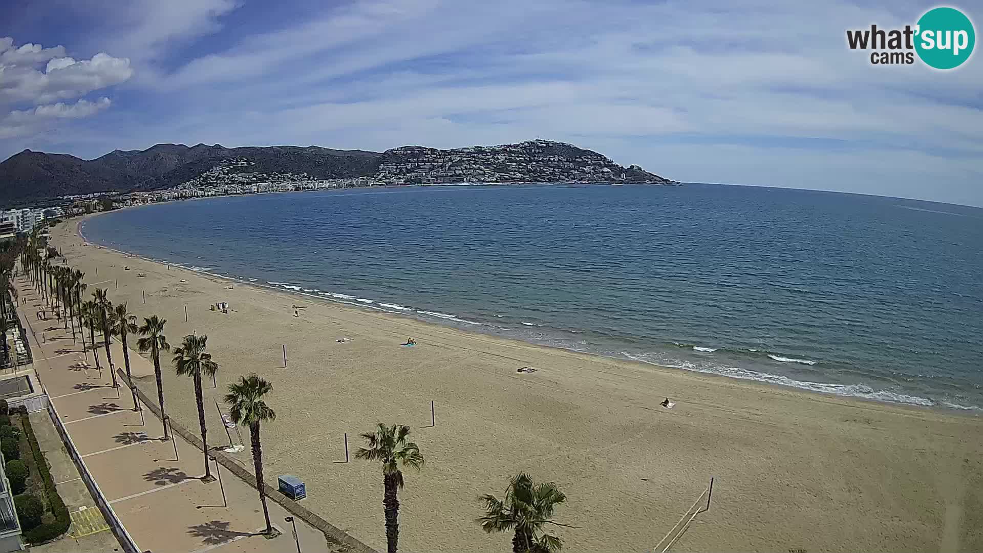 Live Roses Webcam Costa Brava beach view from MonteCarlo Hotel