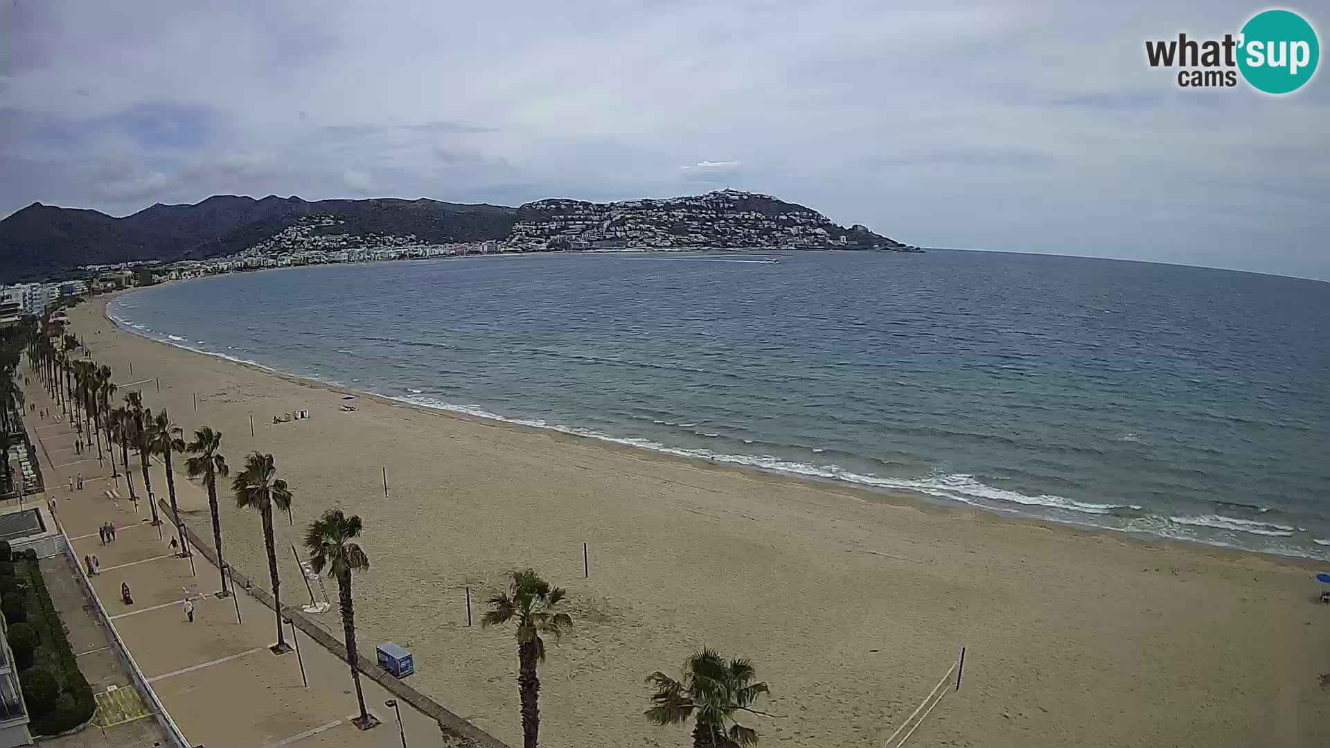 Live Roses Webcam Costa Brava beach view from MonteCarlo Hotel