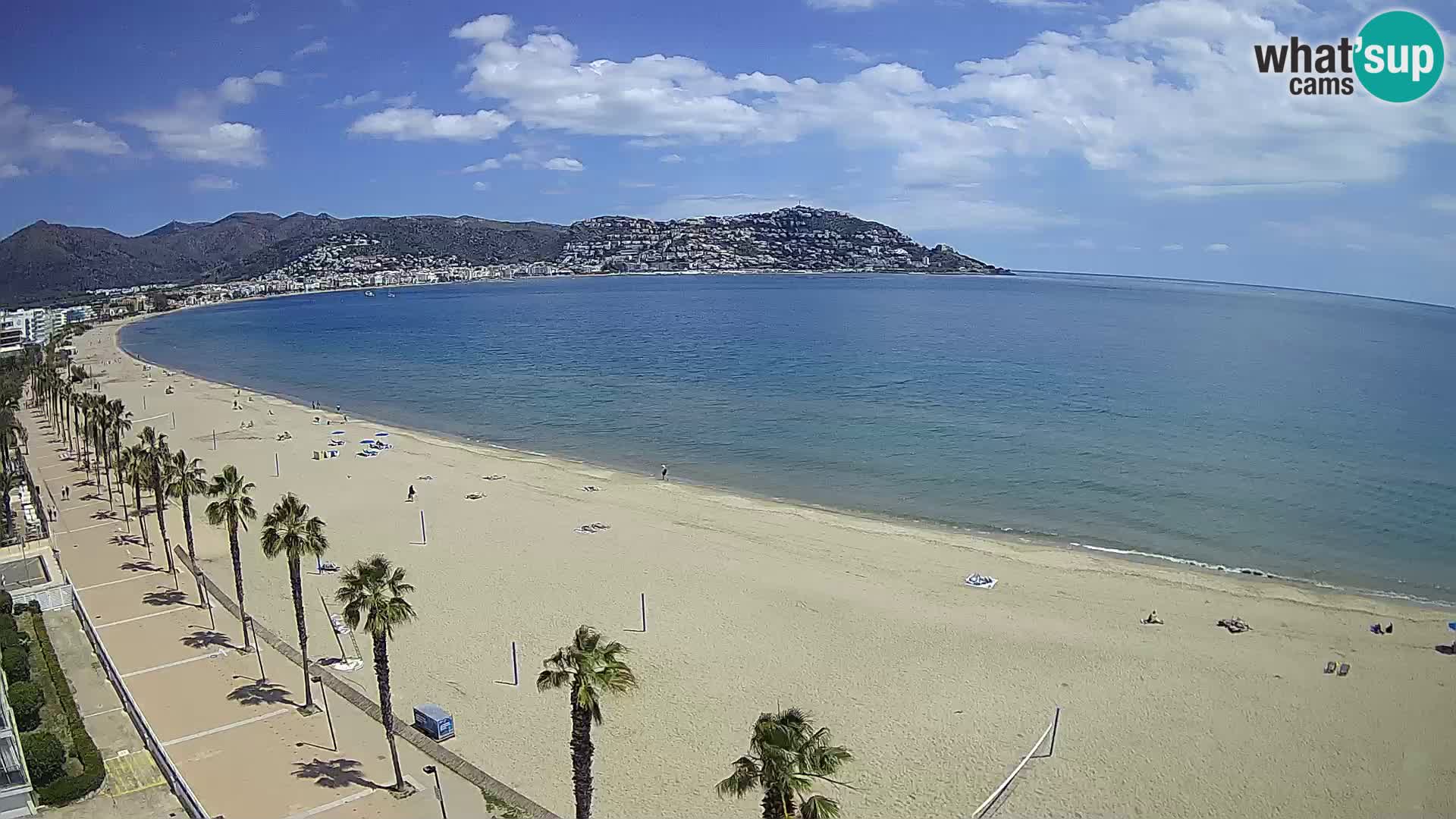 Live Roses Webcam Costa Brava beach view from MonteCarlo Hotel
