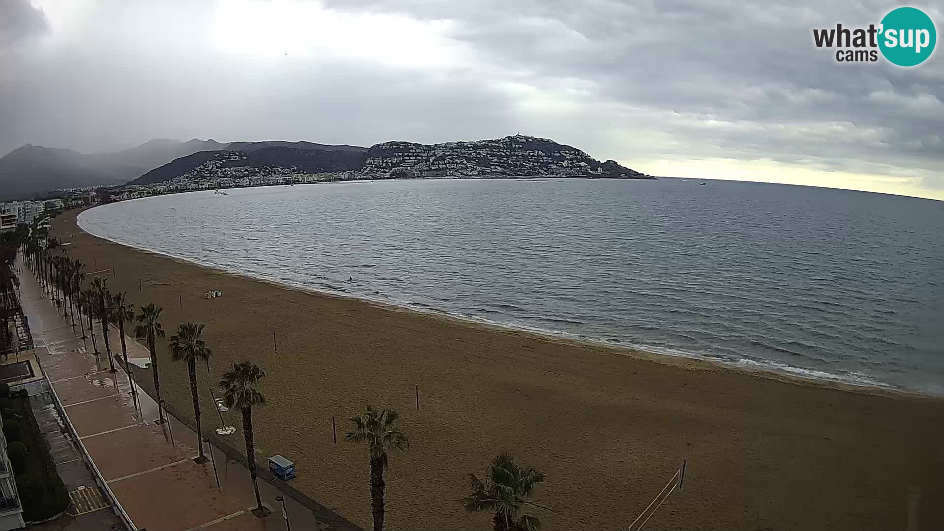 Live Roses Webcam Costa Brava beach view from MonteCarlo Hotel