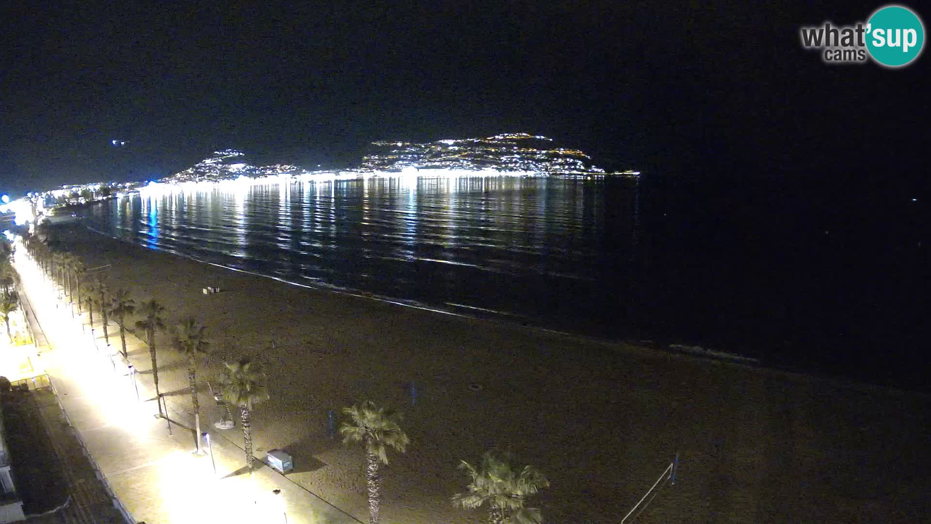 Live Roses Webcam Costa Brava beach view from MonteCarlo Hotel