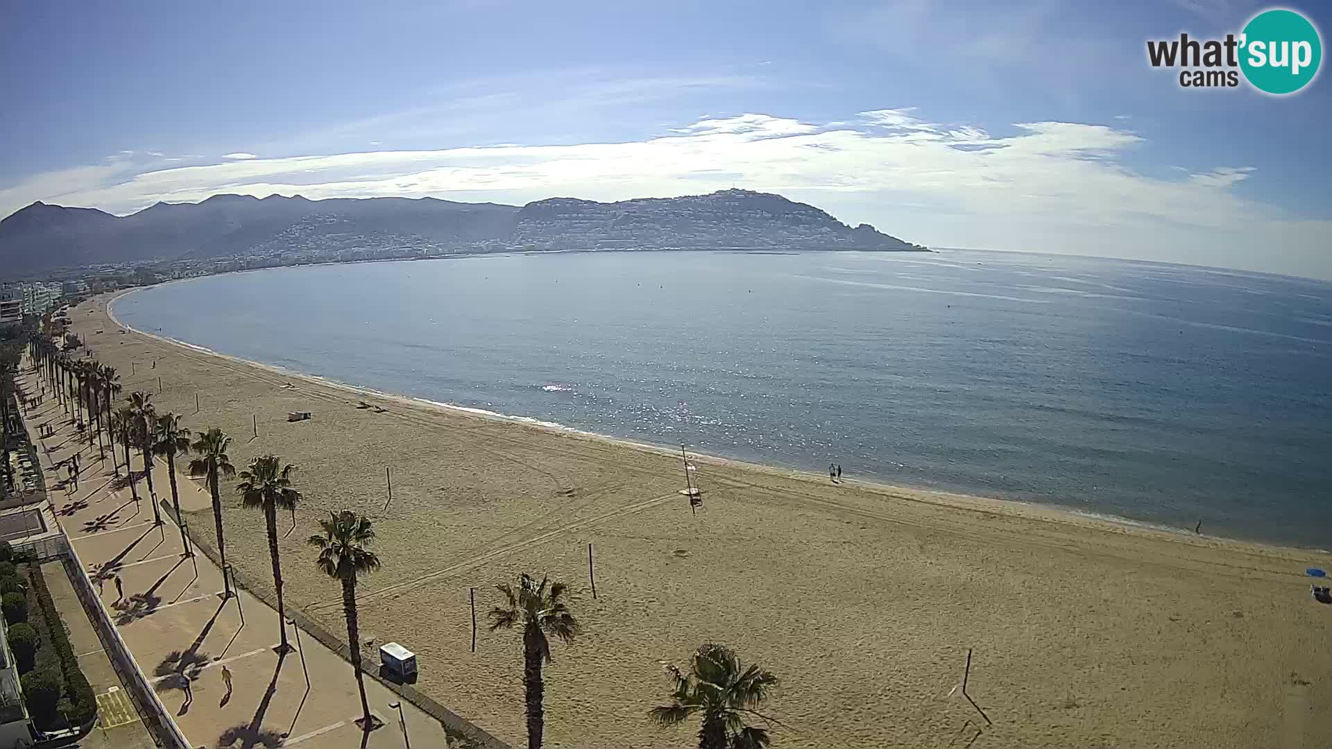 Live Roses Webcam Costa Brava beach view from MonteCarlo Hotel