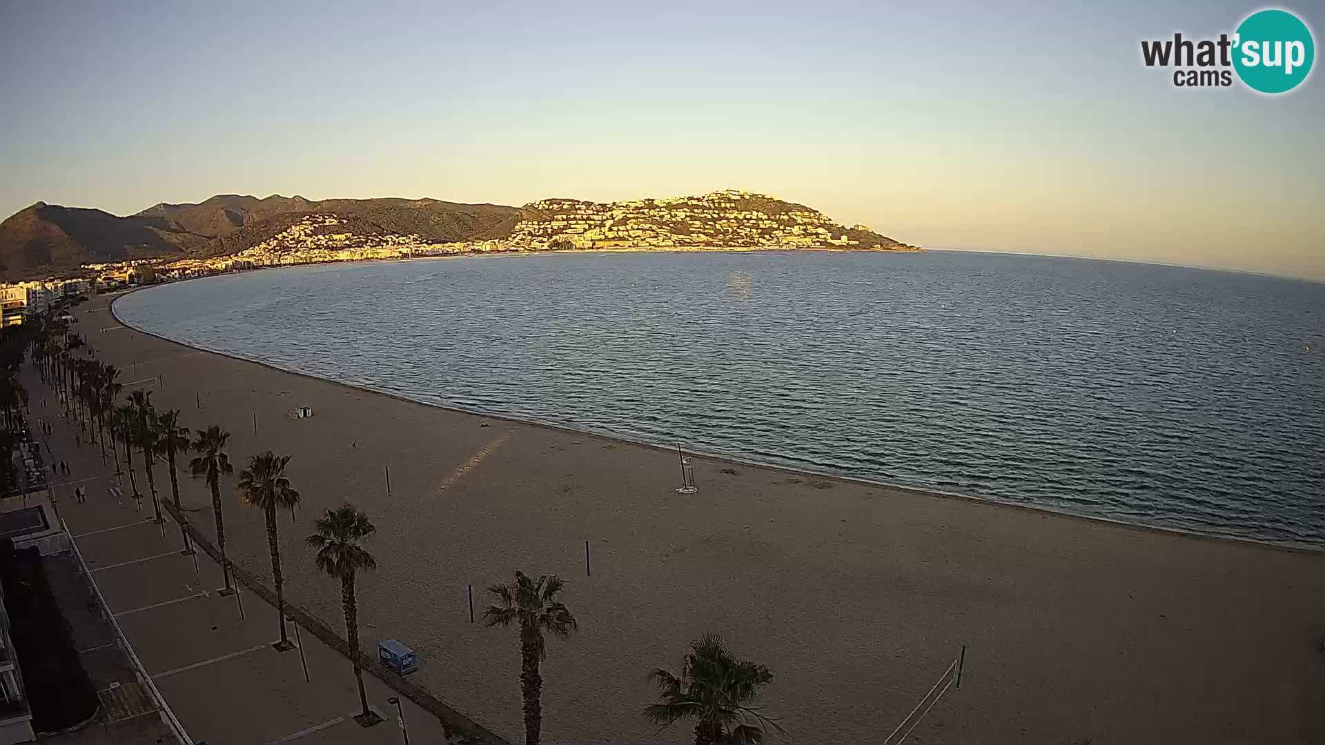 Live Roses Webcam Costa Brava beach view from MonteCarlo Hotel