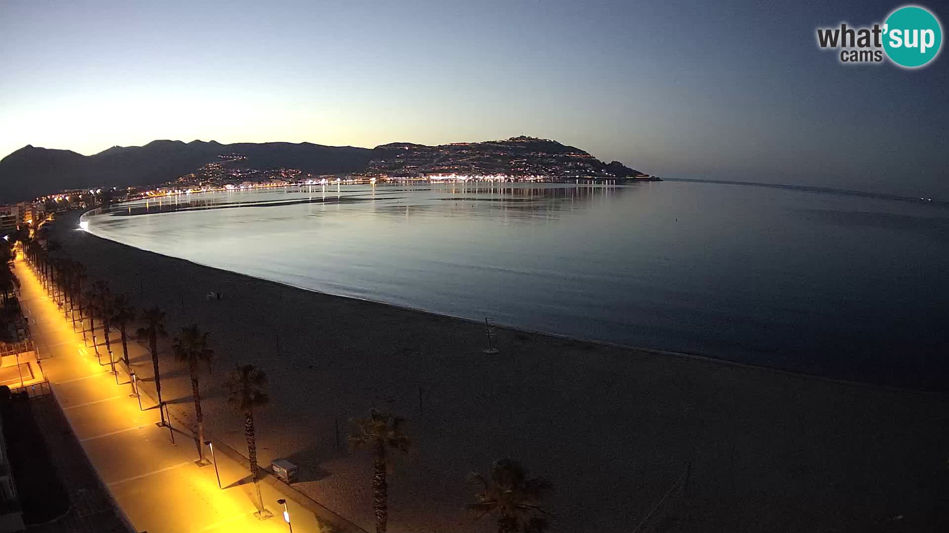 Live Roses Webcam Costa Brava beach view from MonteCarlo Hotel