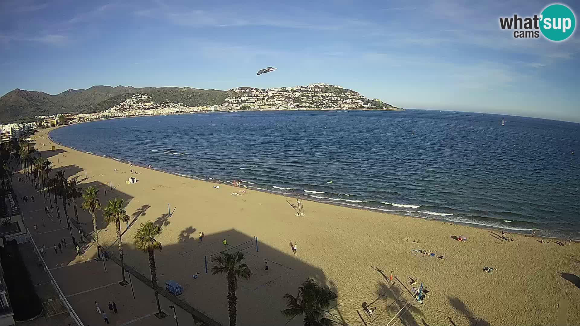 Live Roses Webcam Costa Brava beach view from MonteCarlo Hotel