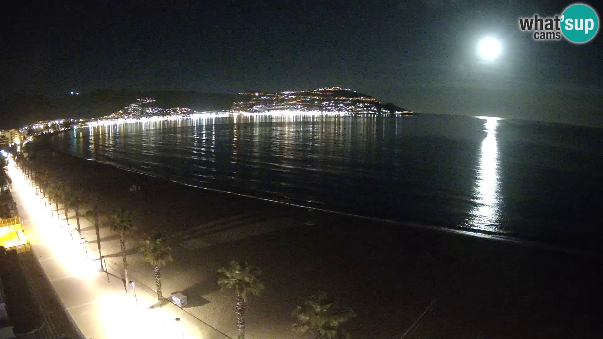 Live Roses Webcam Costa Brava beach view from MonteCarlo Hotel