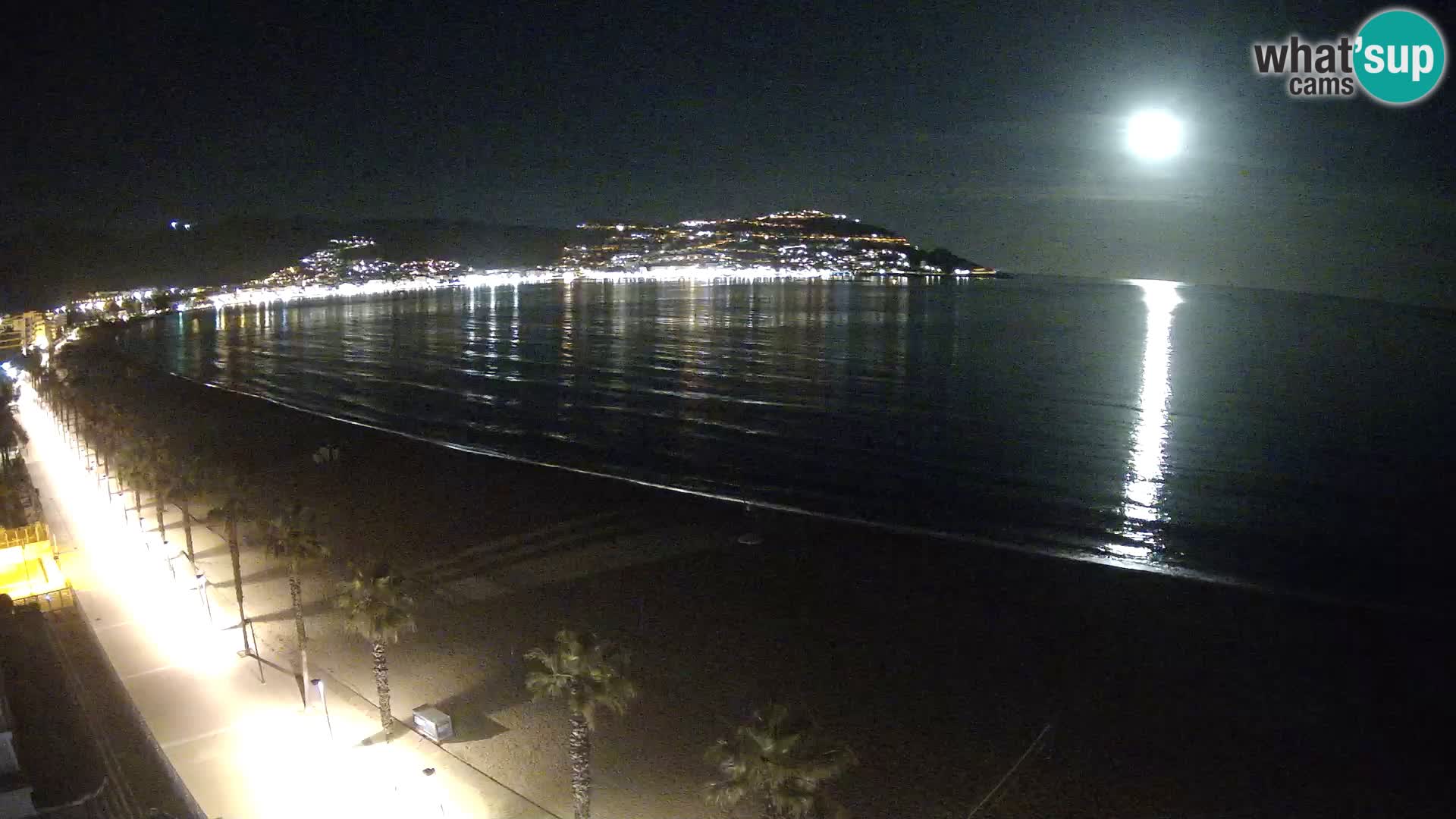 Live Roses Webcam Costa Brava beach view from MonteCarlo Hotel
