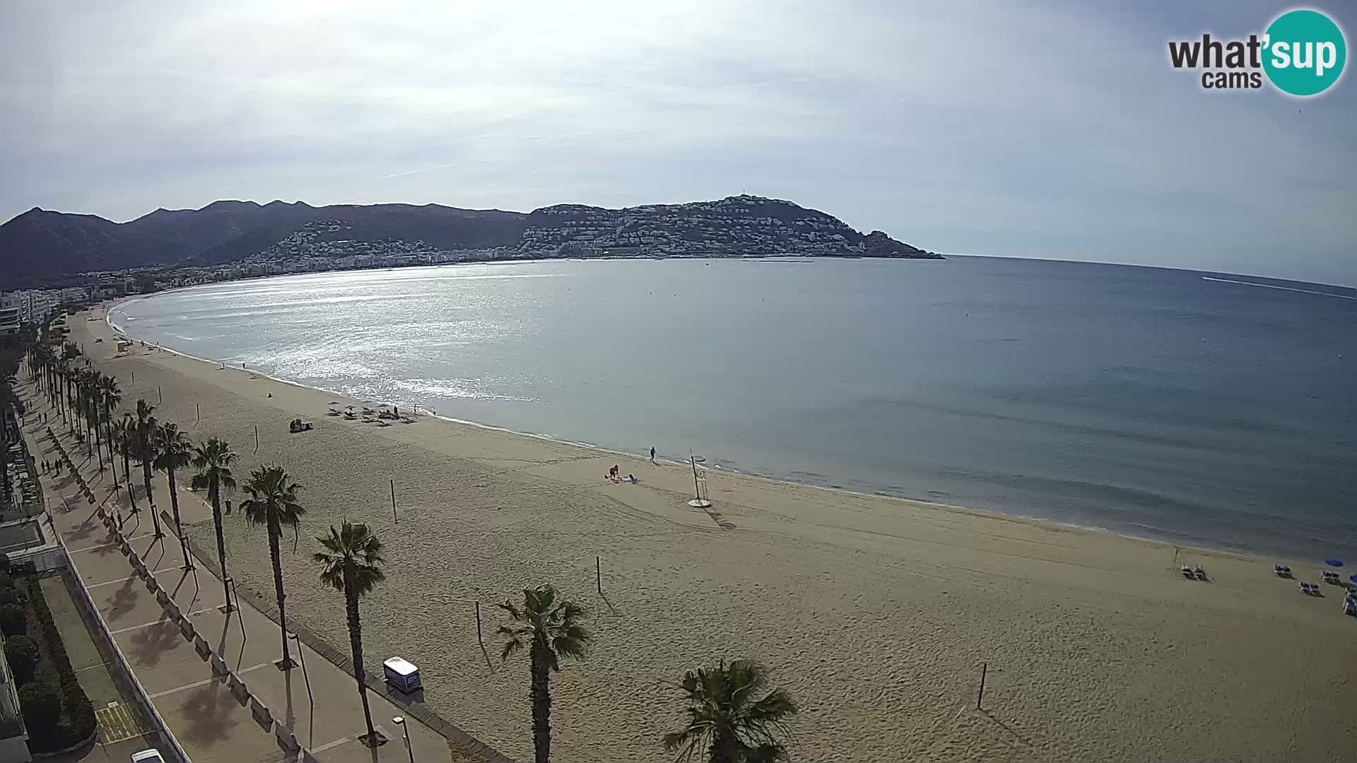 Live Roses Webcam Costa Brava beach view from MonteCarlo Hotel