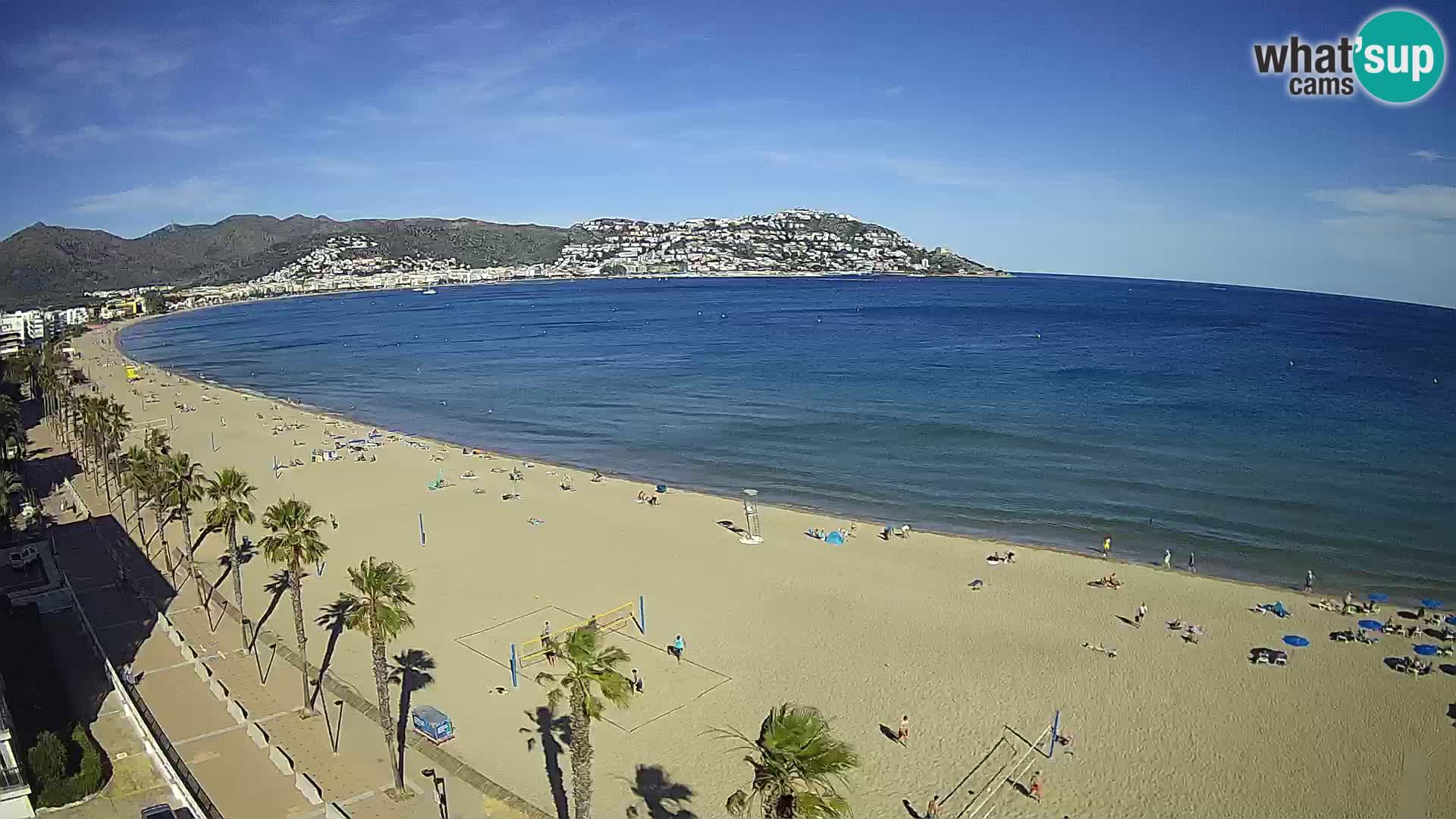 Live Roses Webcam Costa Brava beach view from MonteCarlo Hotel