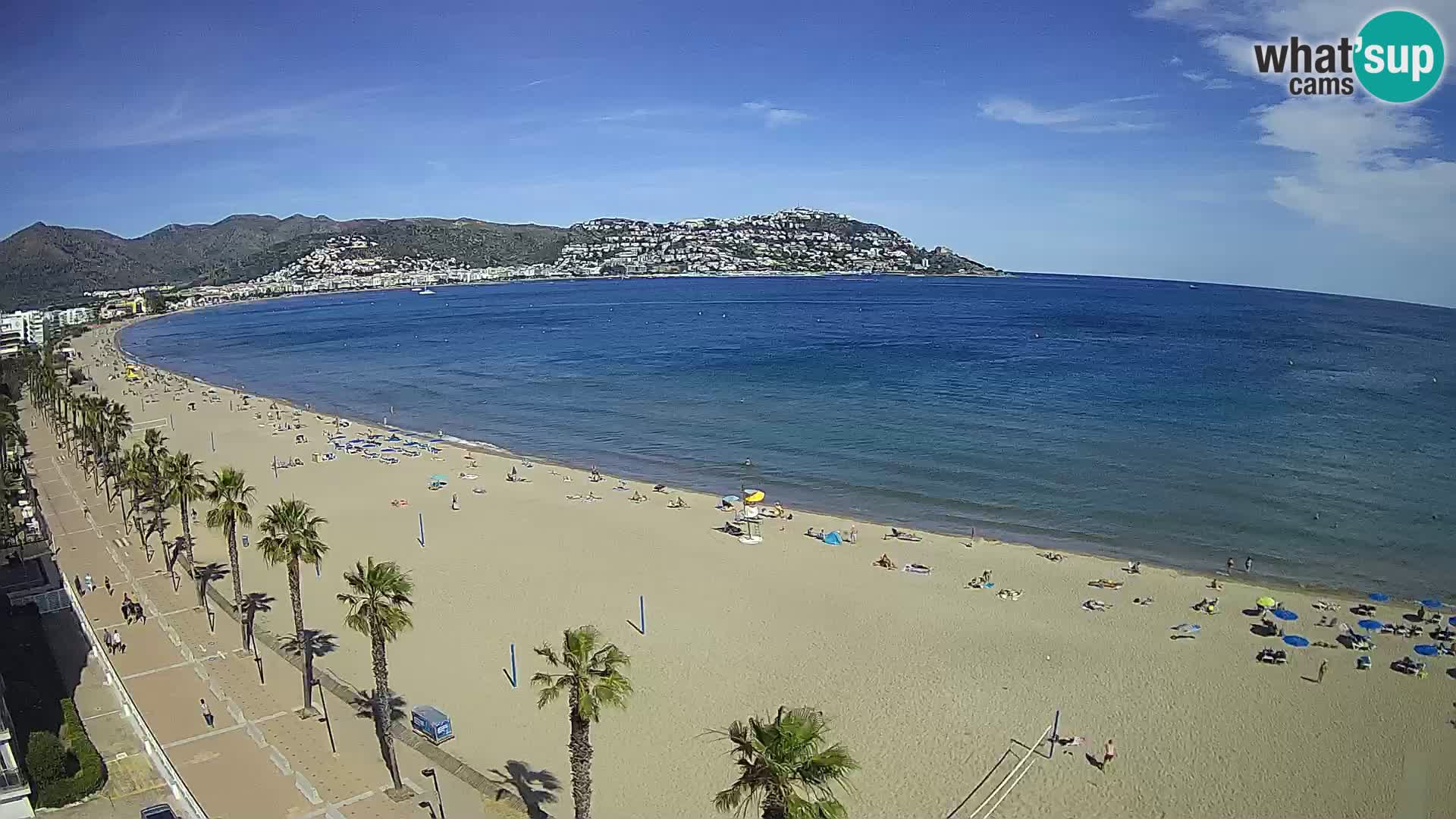 Live Roses Webcam Costa Brava beach view from MonteCarlo Hotel