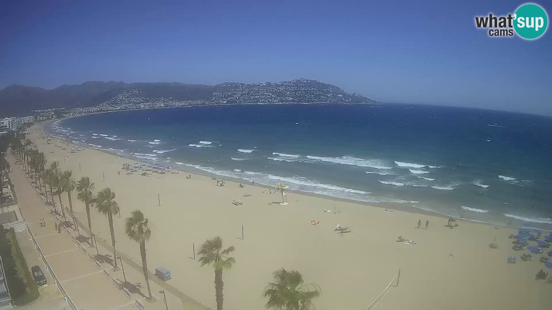 Live Roses Webcam Costa Brava beach view from MonteCarlo Hotel