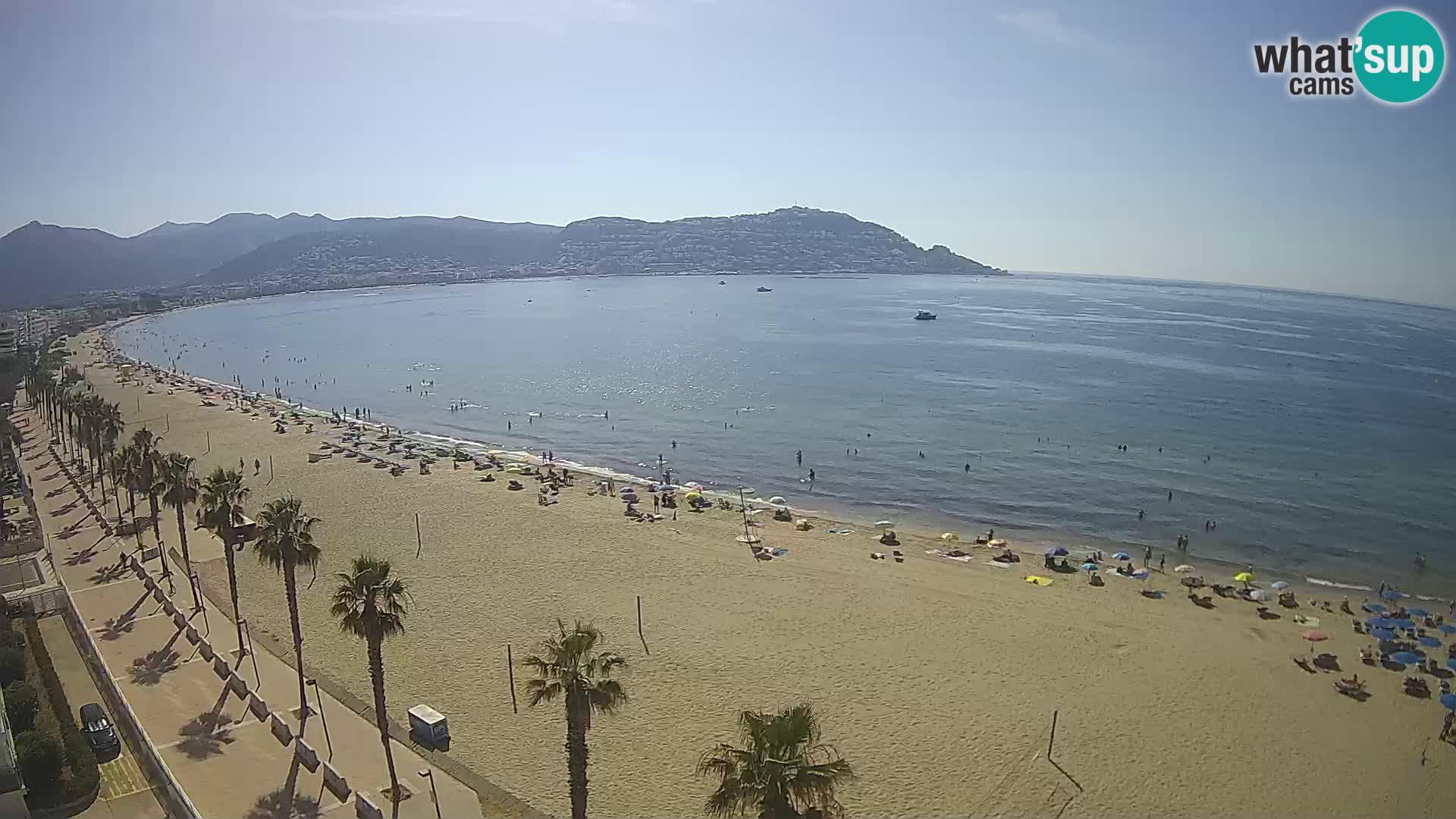 Live Roses Webcam Costa Brava beach view from MonteCarlo Hotel