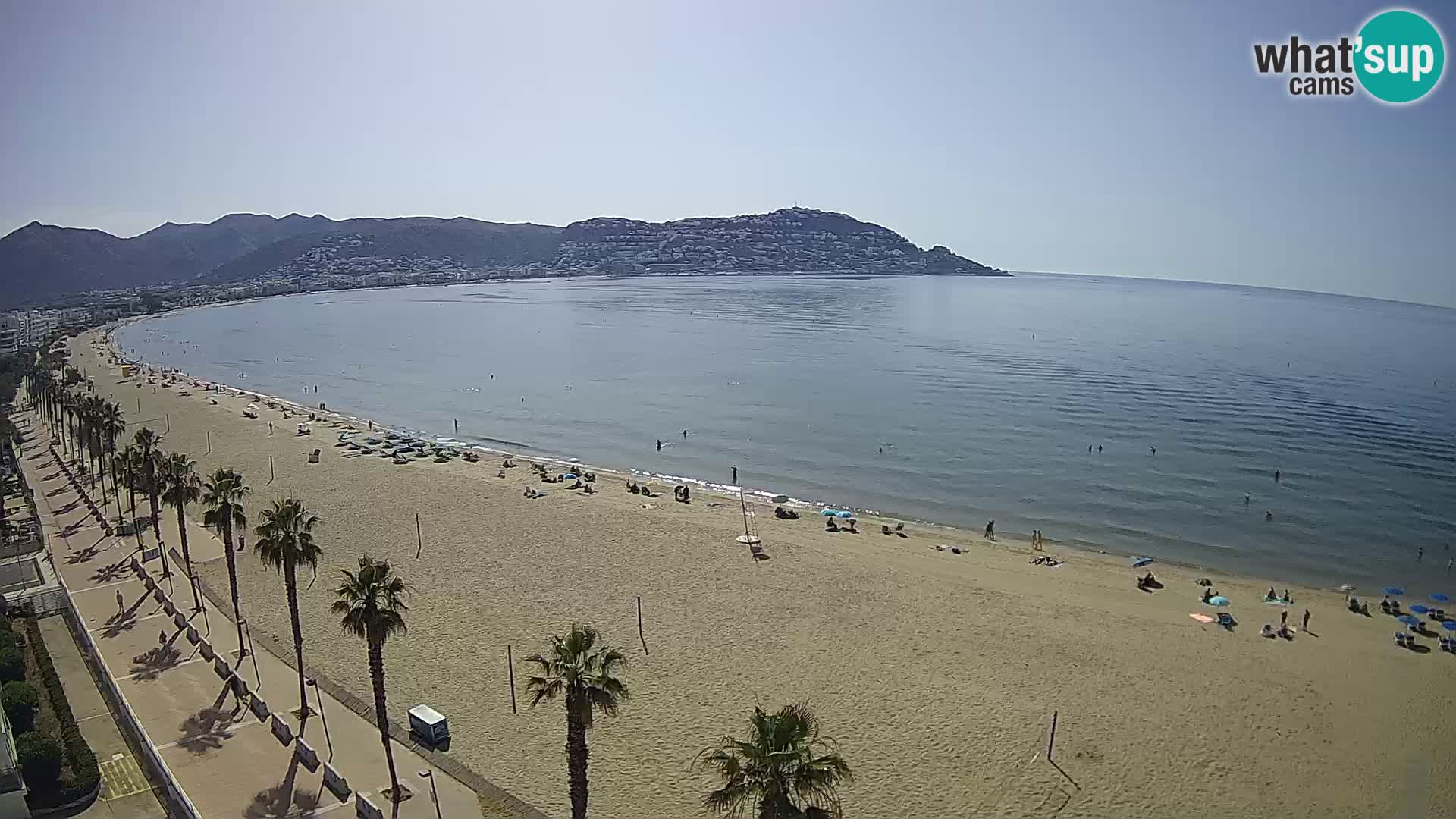 Live Roses Webcam Costa Brava beach view from MonteCarlo Hotel