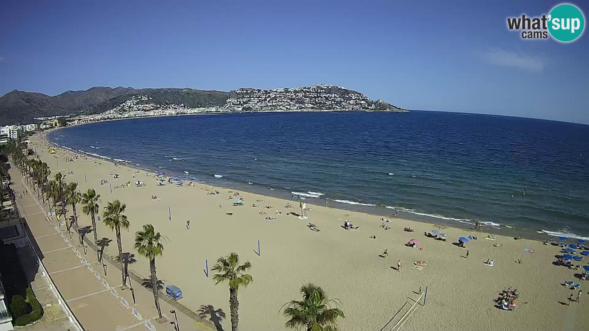 Live Roses Webcam Costa Brava beach view from MonteCarlo Hotel