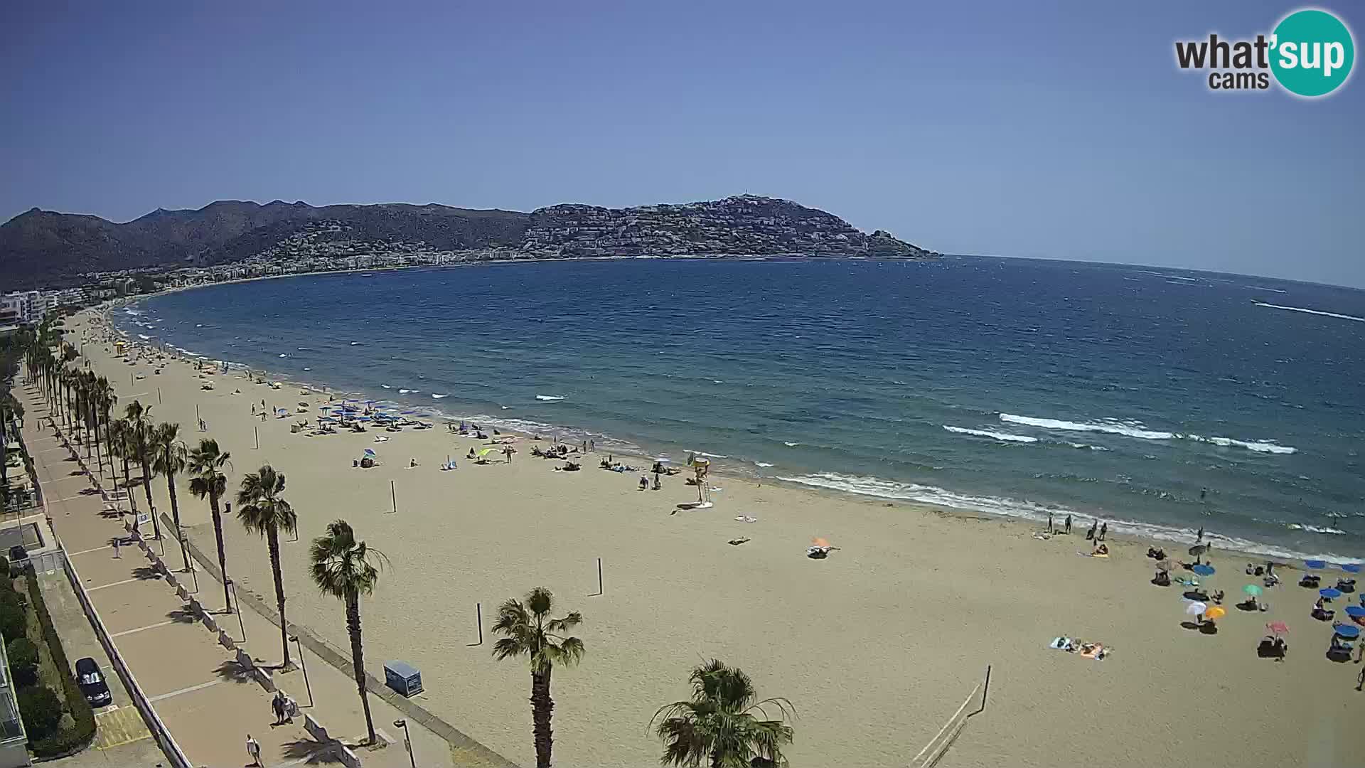 Live Roses Webcam Costa Brava beach view from MonteCarlo Hotel