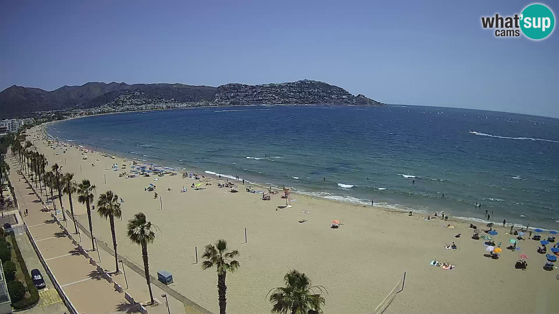 Live Roses Webcam Costa Brava beach view from MonteCarlo Hotel