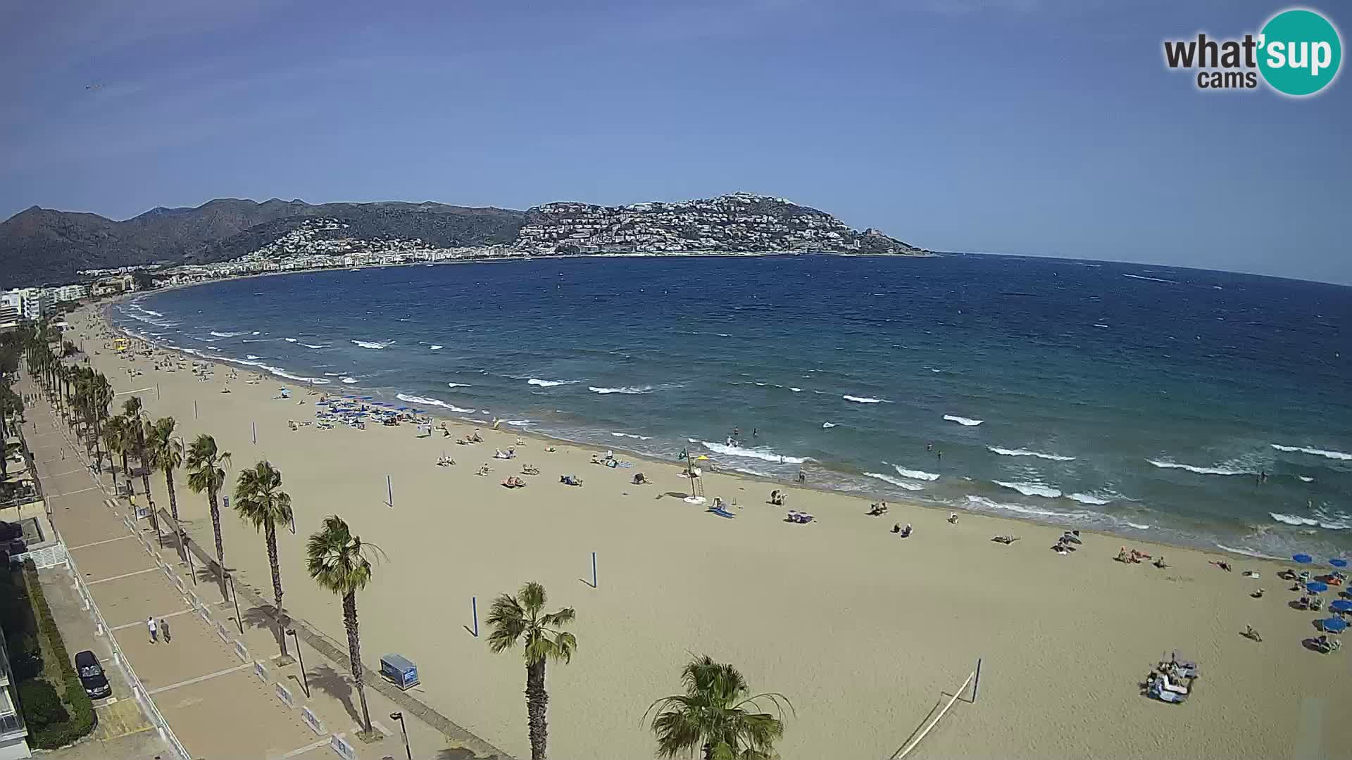 Live Roses Webcam Costa Brava beach view from MonteCarlo Hotel