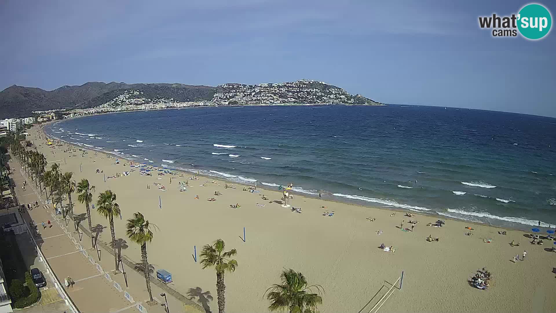 Live Roses Webcam Costa Brava beach view from MonteCarlo Hotel