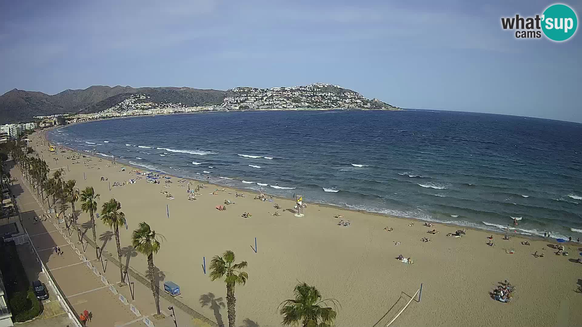 Live Roses Webcam Costa Brava beach view from MonteCarlo Hotel