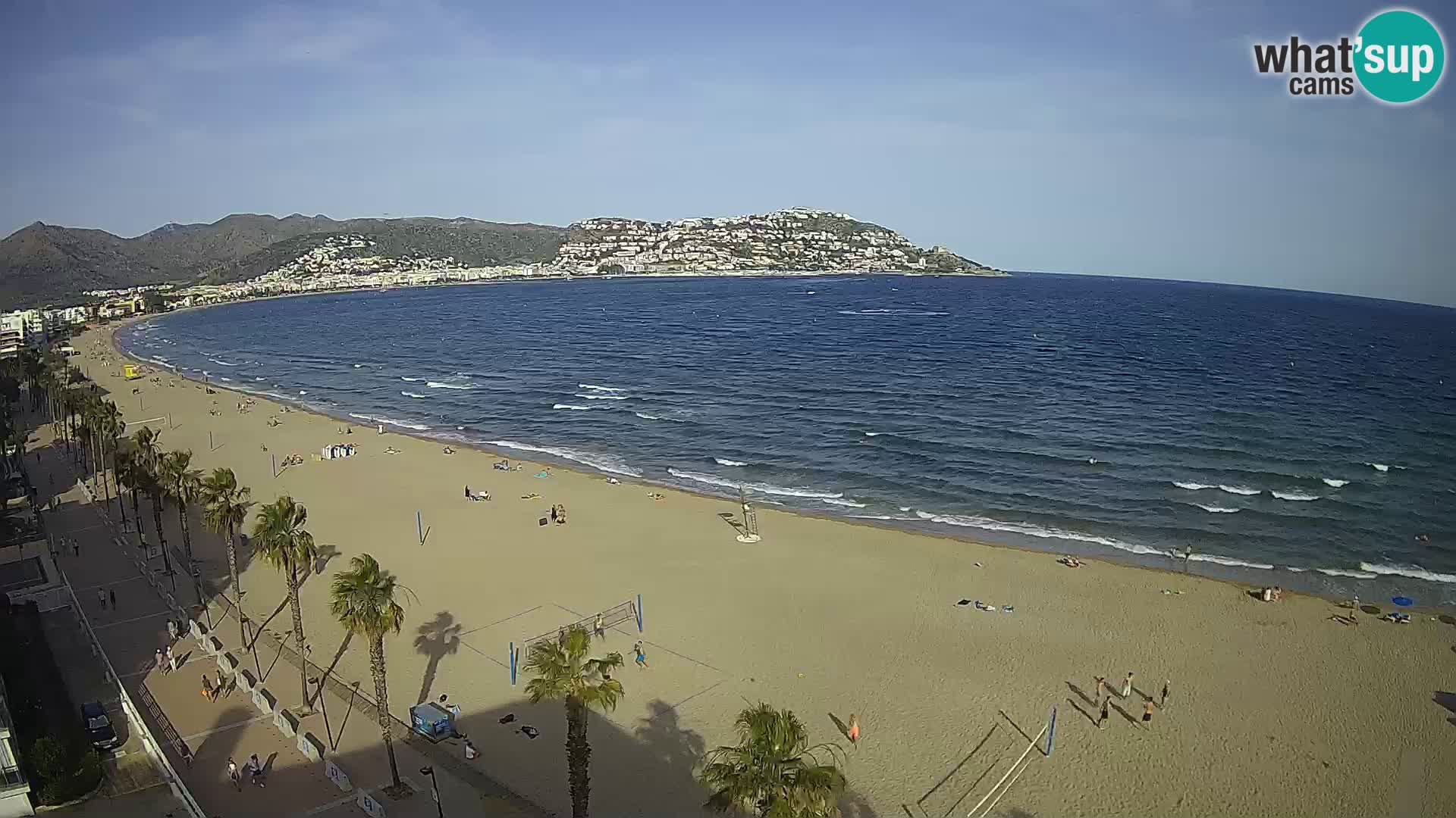 Live Roses Webcam Costa Brava beach view from MonteCarlo Hotel