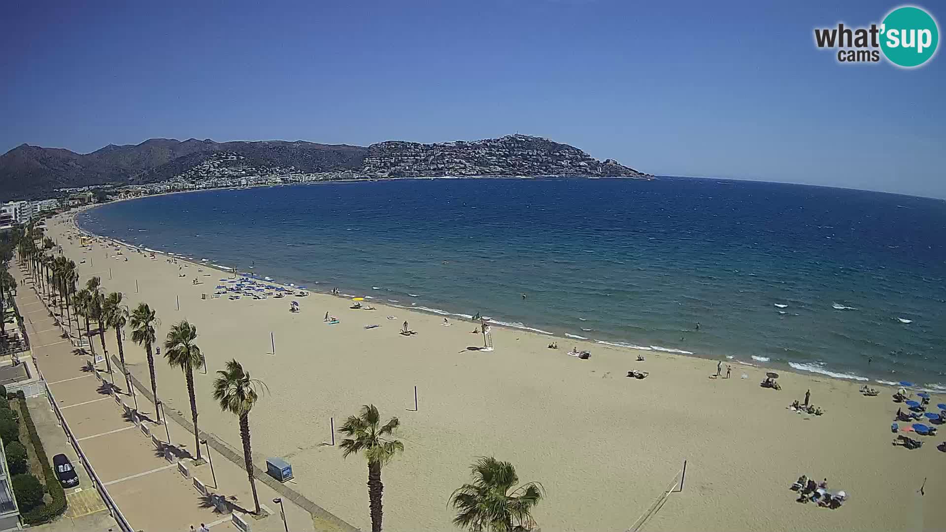 Live Roses Webcam Costa Brava beach view from MonteCarlo Hotel