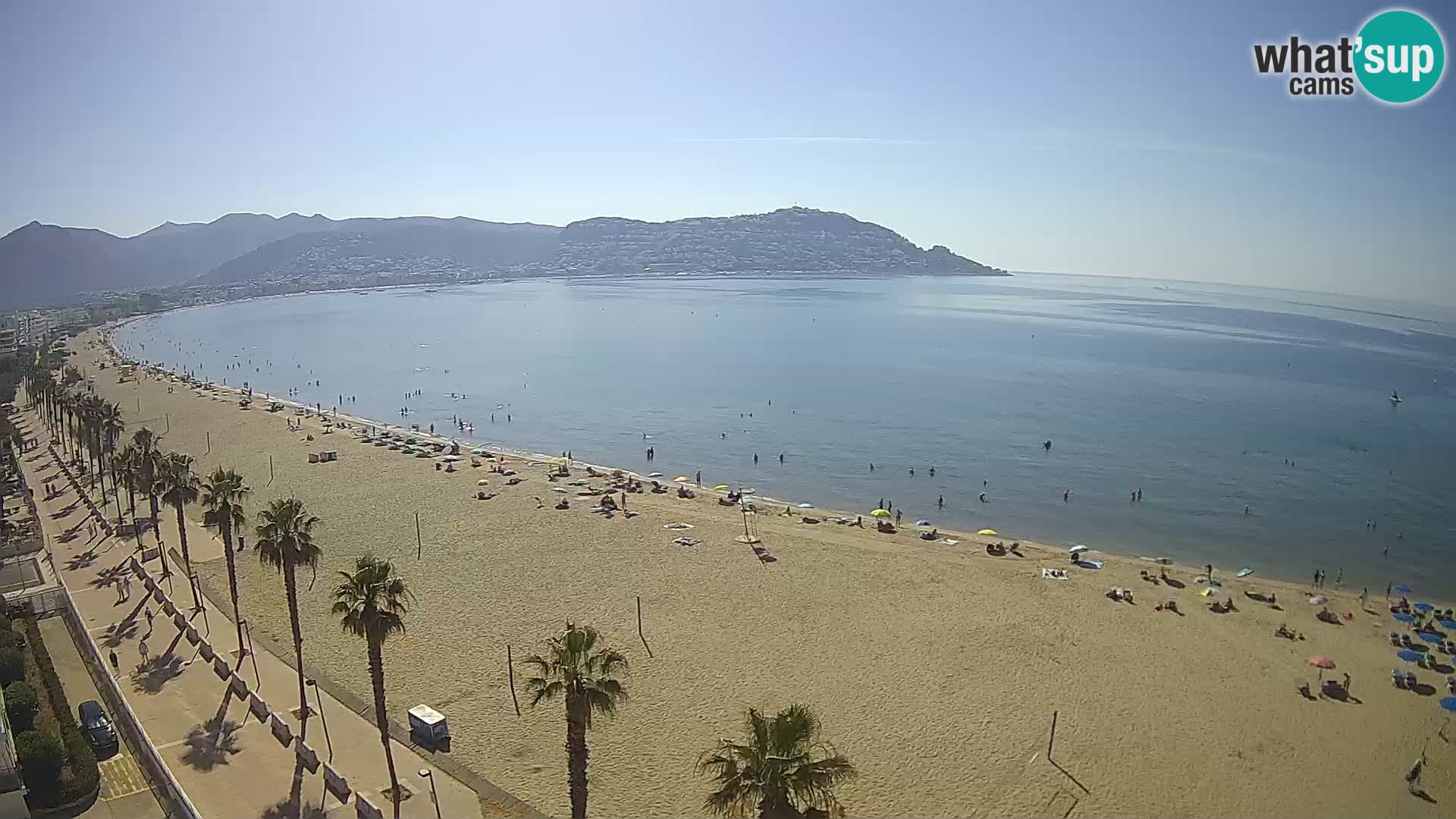 Live Roses Webcam Costa Brava beach view from MonteCarlo Hotel