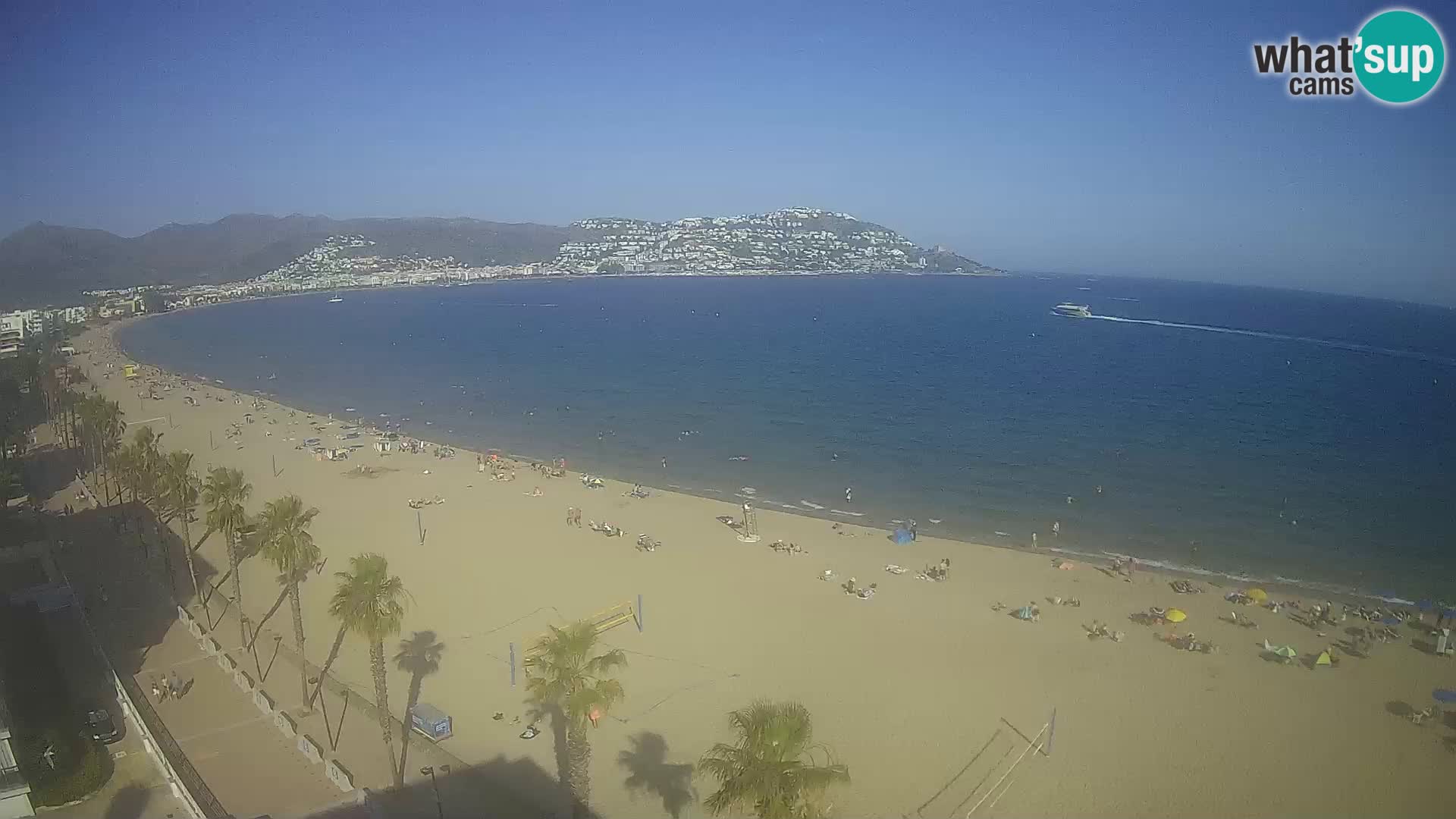 Live Roses Webcam Costa Brava beach view from MonteCarlo Hotel