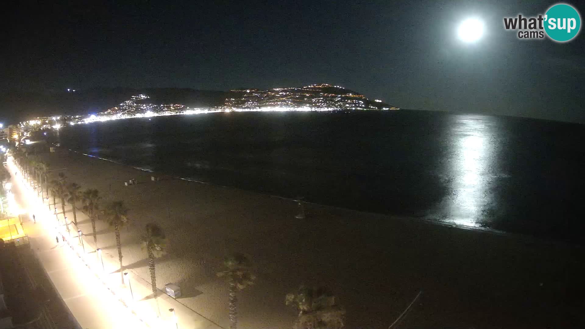 Live Roses Webcam Costa Brava beach view from MonteCarlo Hotel