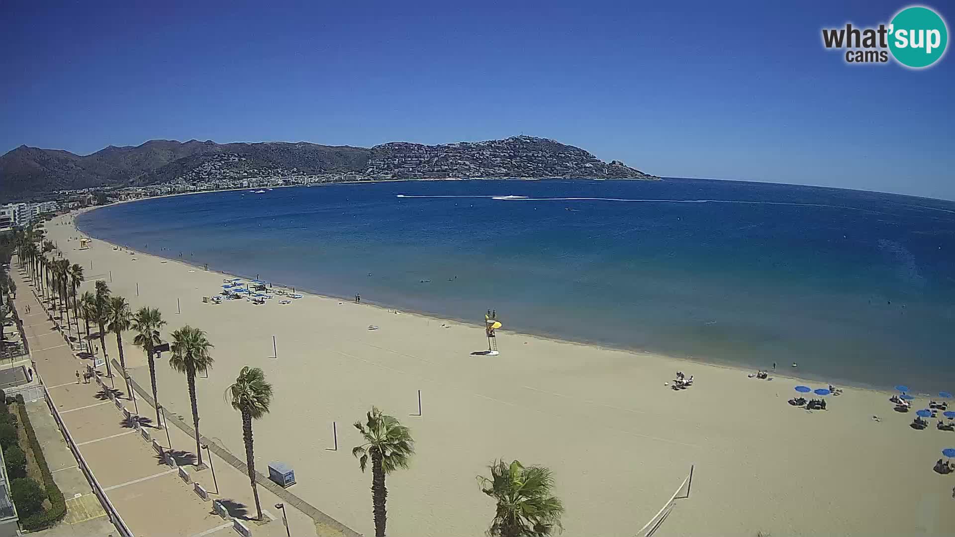 Live Roses Webcam Costa Brava beach view from MonteCarlo Hotel