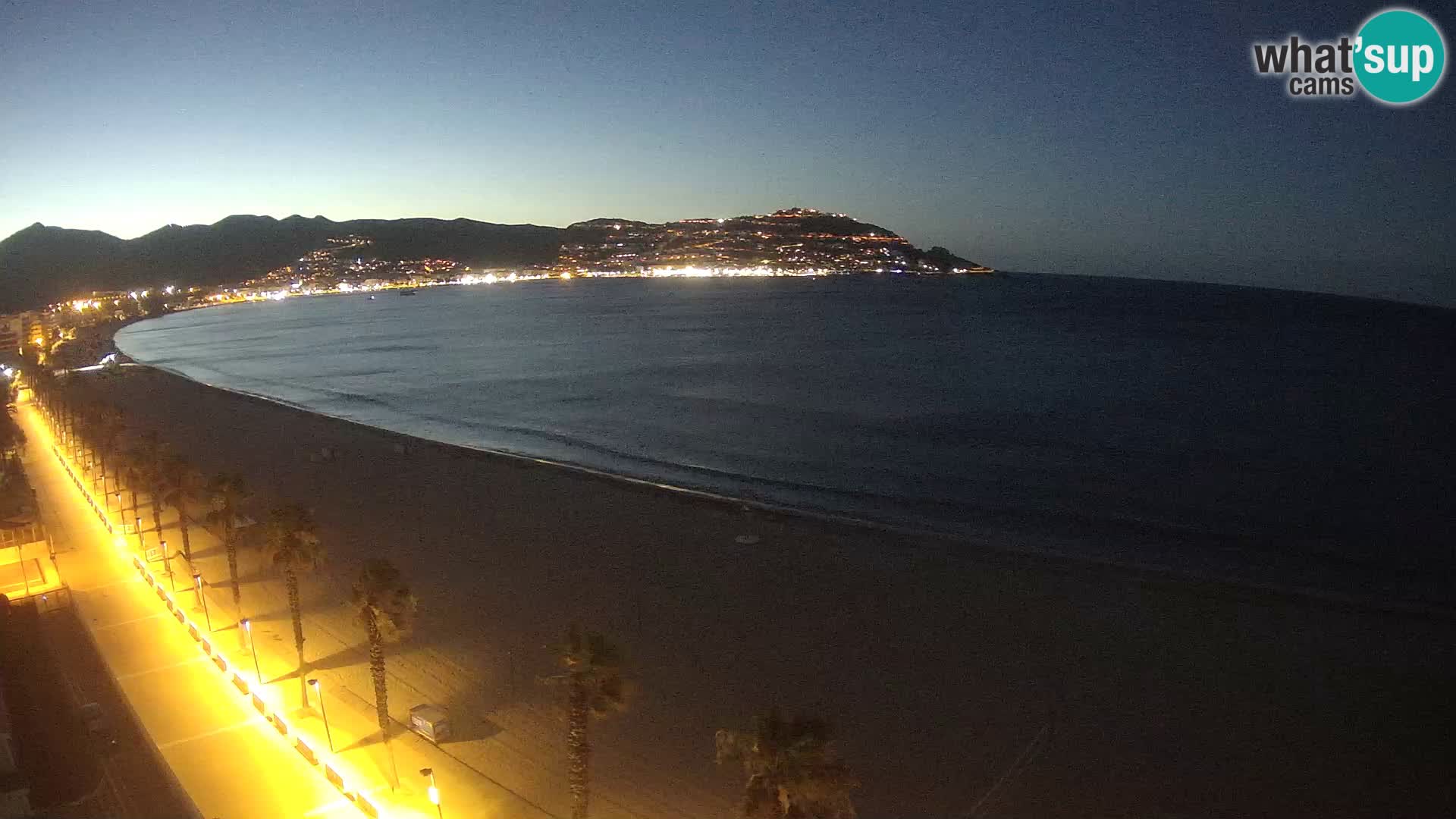 Live Roses Webcam Costa Brava beach view from MonteCarlo Hotel