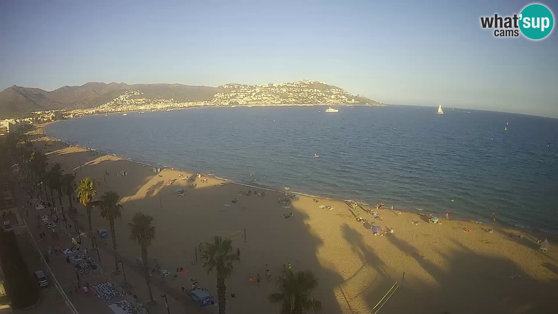 Live Roses Webcam Costa Brava beach view from MonteCarlo Hotel