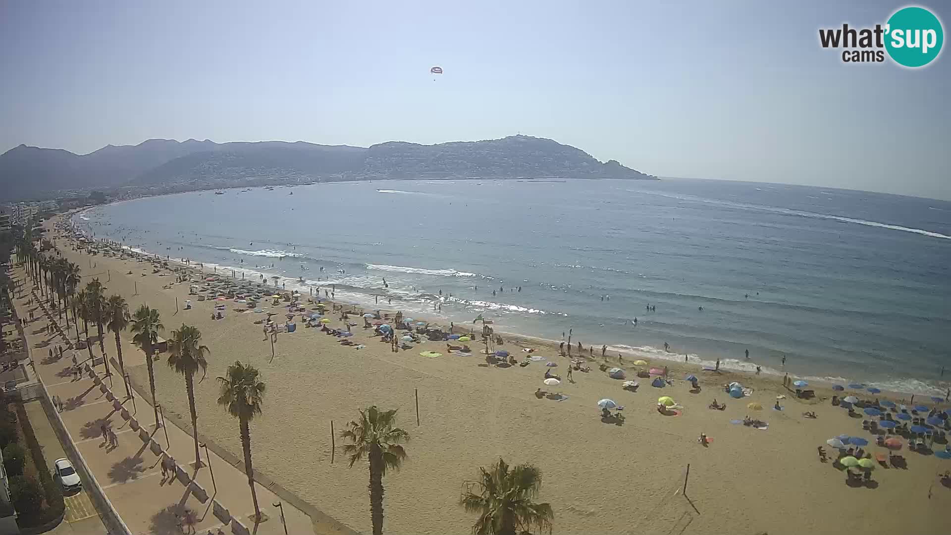 Live Roses Webcam Costa Brava beach view from MonteCarlo Hotel