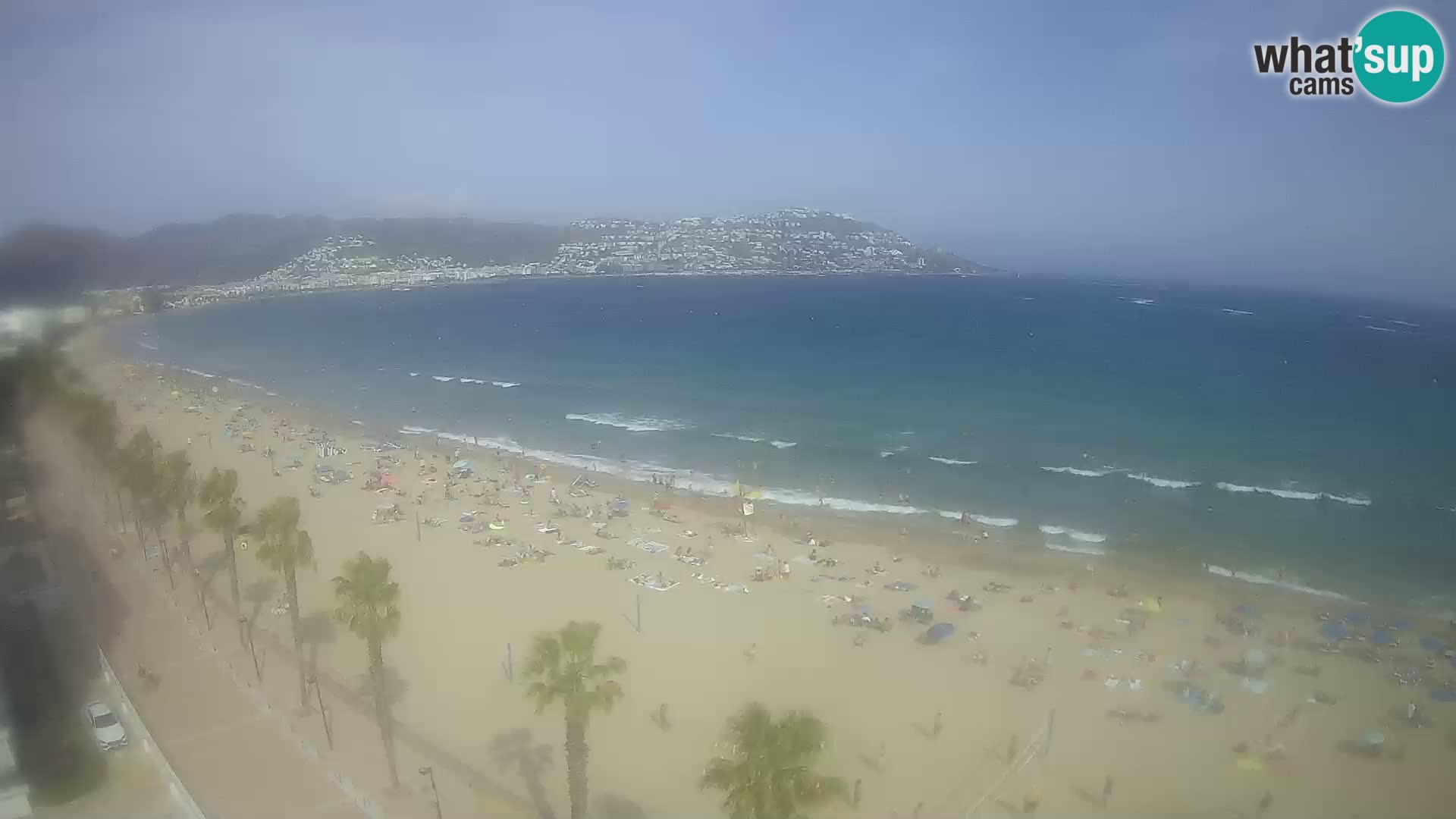 Live Roses Webcam Costa Brava beach view from MonteCarlo Hotel