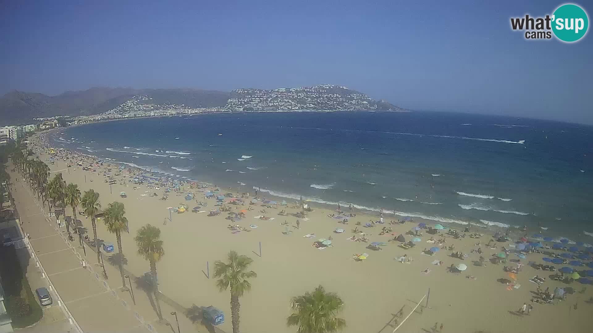Live Roses Webcam Costa Brava beach view from MonteCarlo Hotel