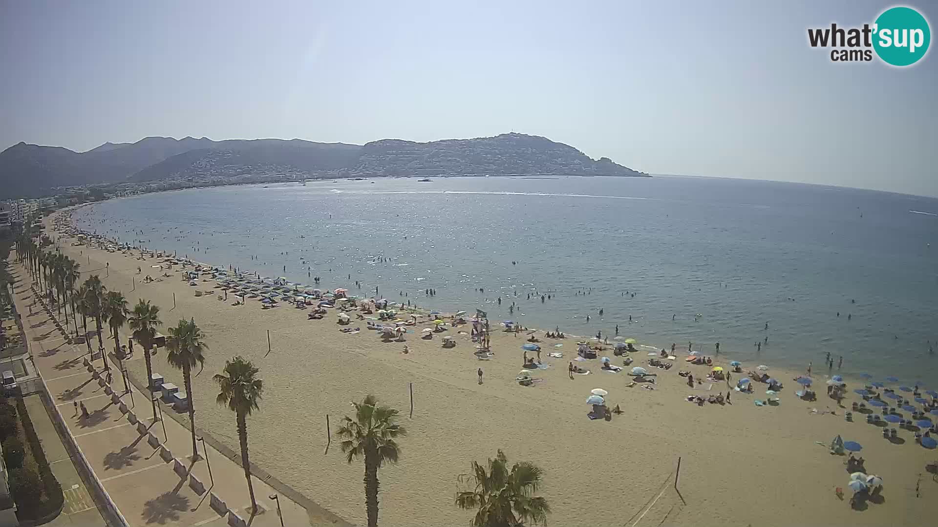Live Roses Webcam Costa Brava beach view from MonteCarlo Hotel