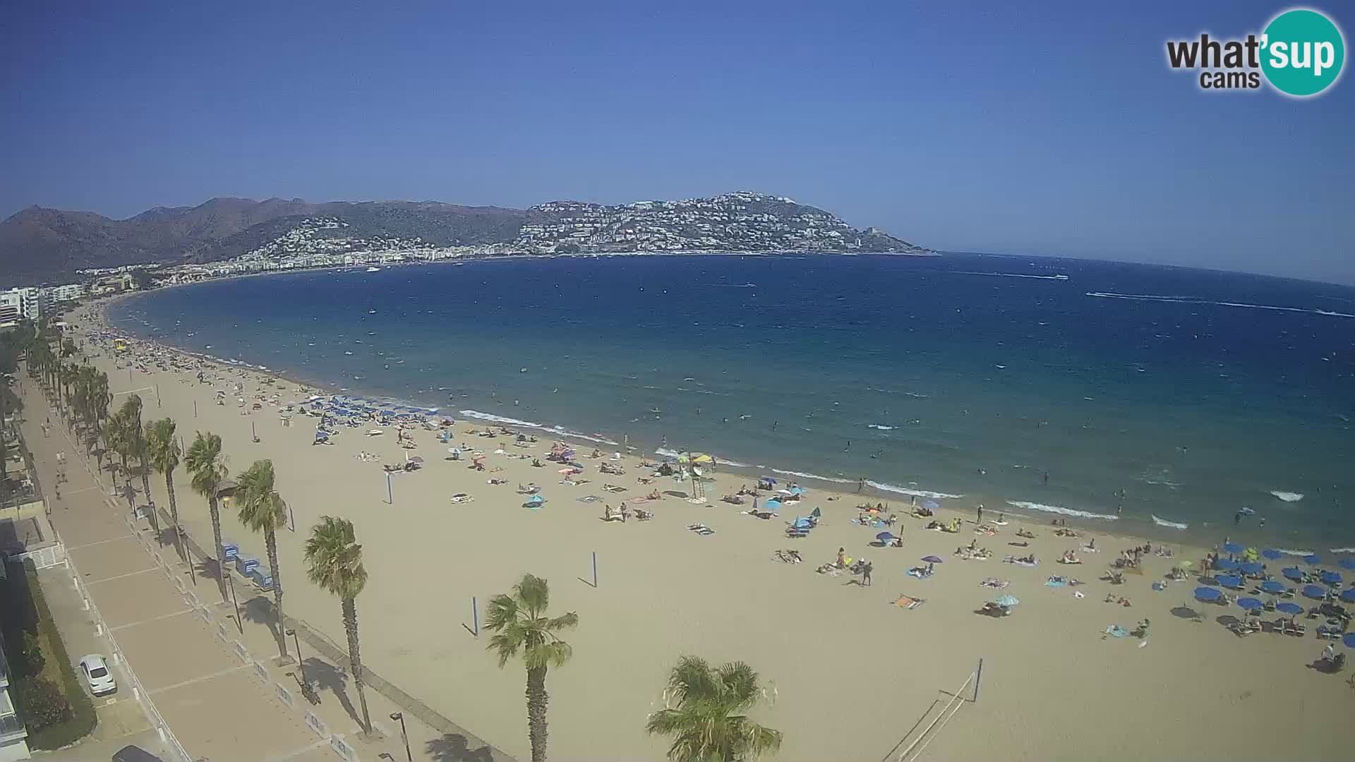 Live Roses Webcam Costa Brava beach view from MonteCarlo Hotel