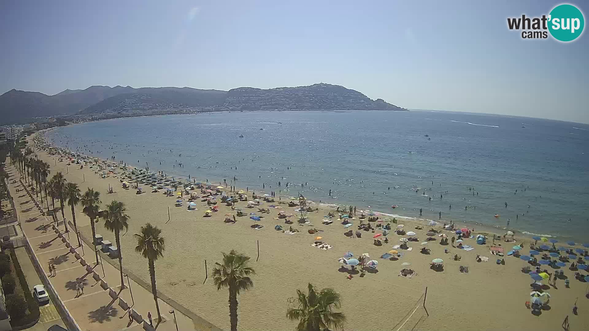 Live Roses Webcam Costa Brava beach view from MonteCarlo Hotel