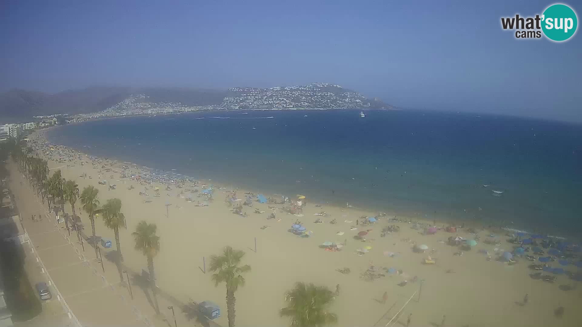 Live Roses Webcam Costa Brava beach view from MonteCarlo Hotel
