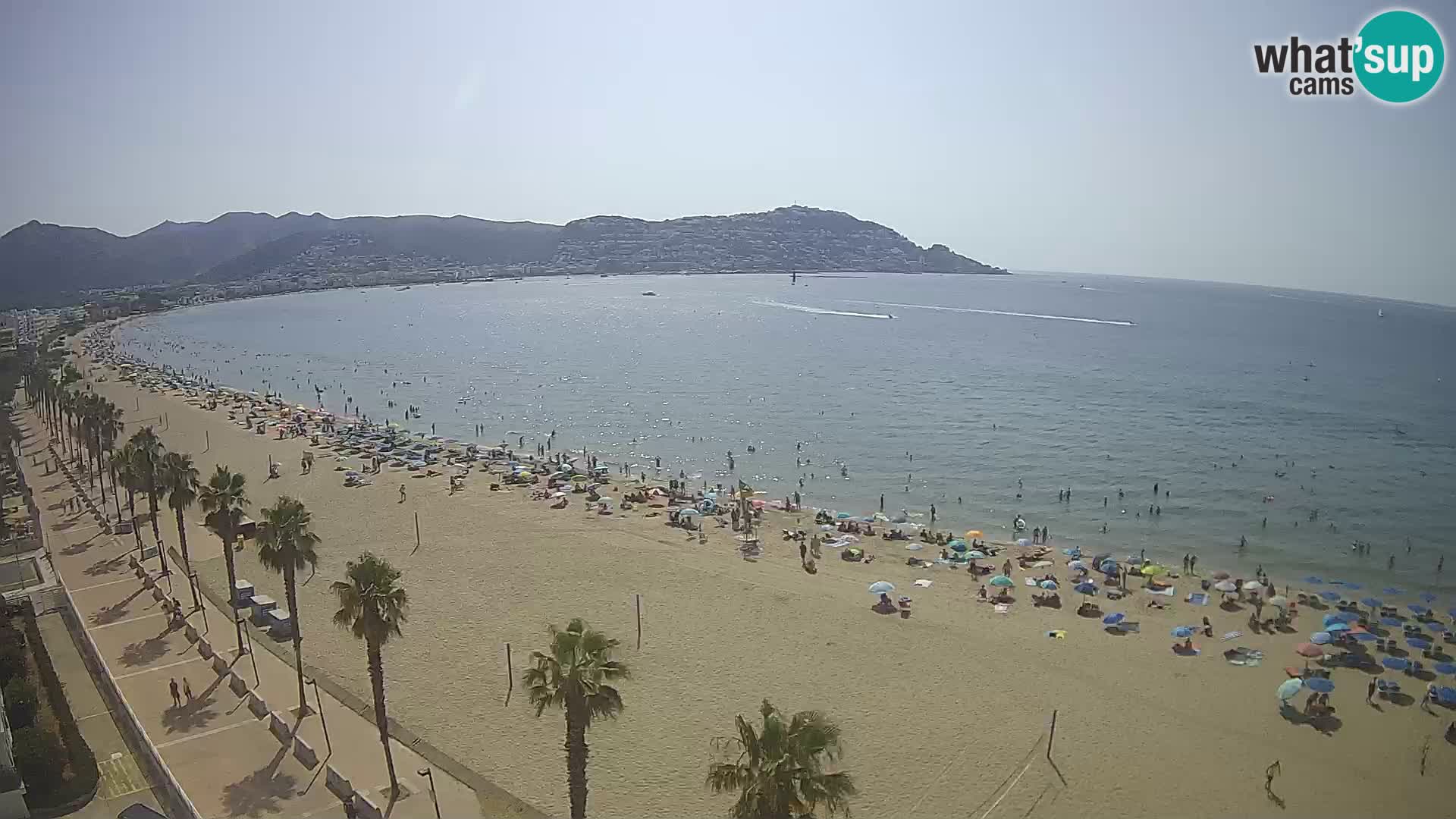 Live Roses Webcam Costa Brava beach view from MonteCarlo Hotel