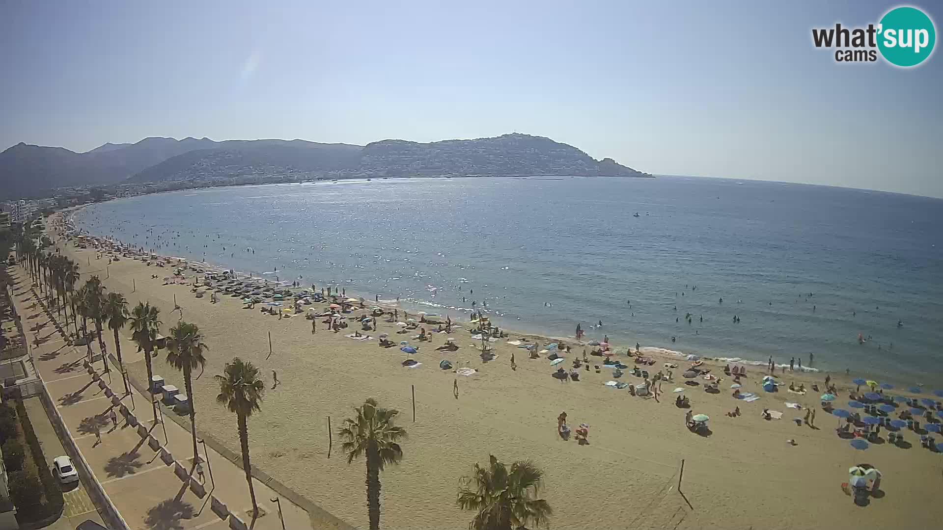 Live Roses Webcam Costa Brava beach view from MonteCarlo Hotel