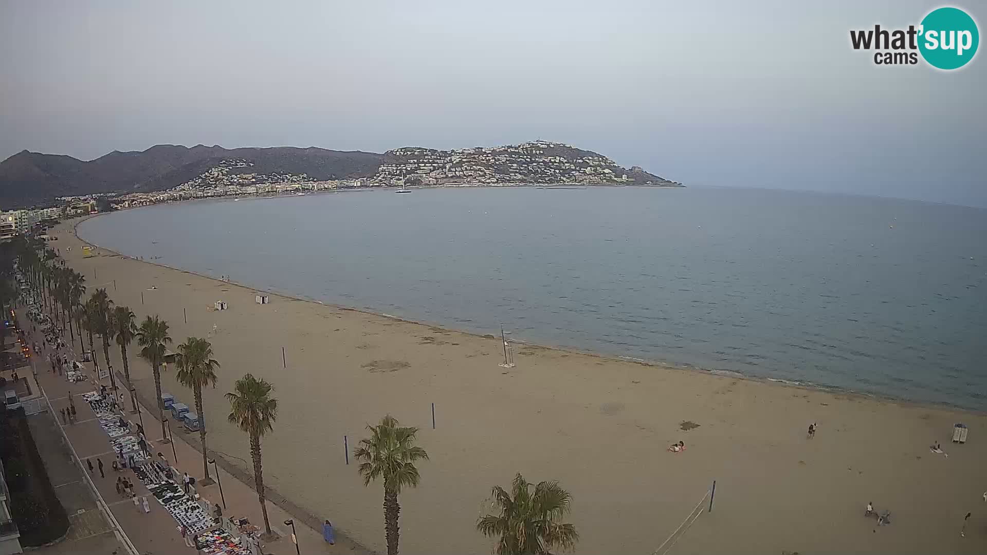 Live Roses Webcam Costa Brava beach view from MonteCarlo Hotel