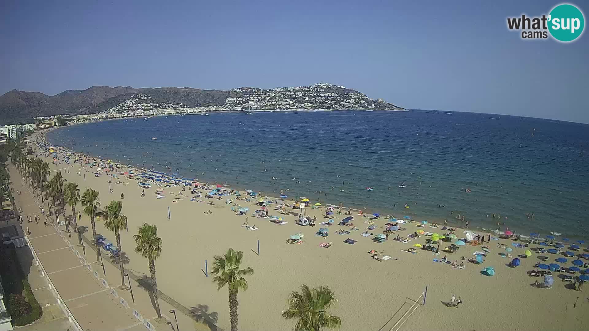Live Roses Webcam Costa Brava beach view from MonteCarlo Hotel
