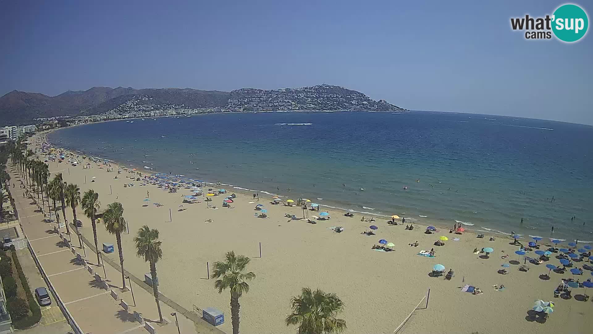 Live Roses Webcam Costa Brava beach view from MonteCarlo Hotel