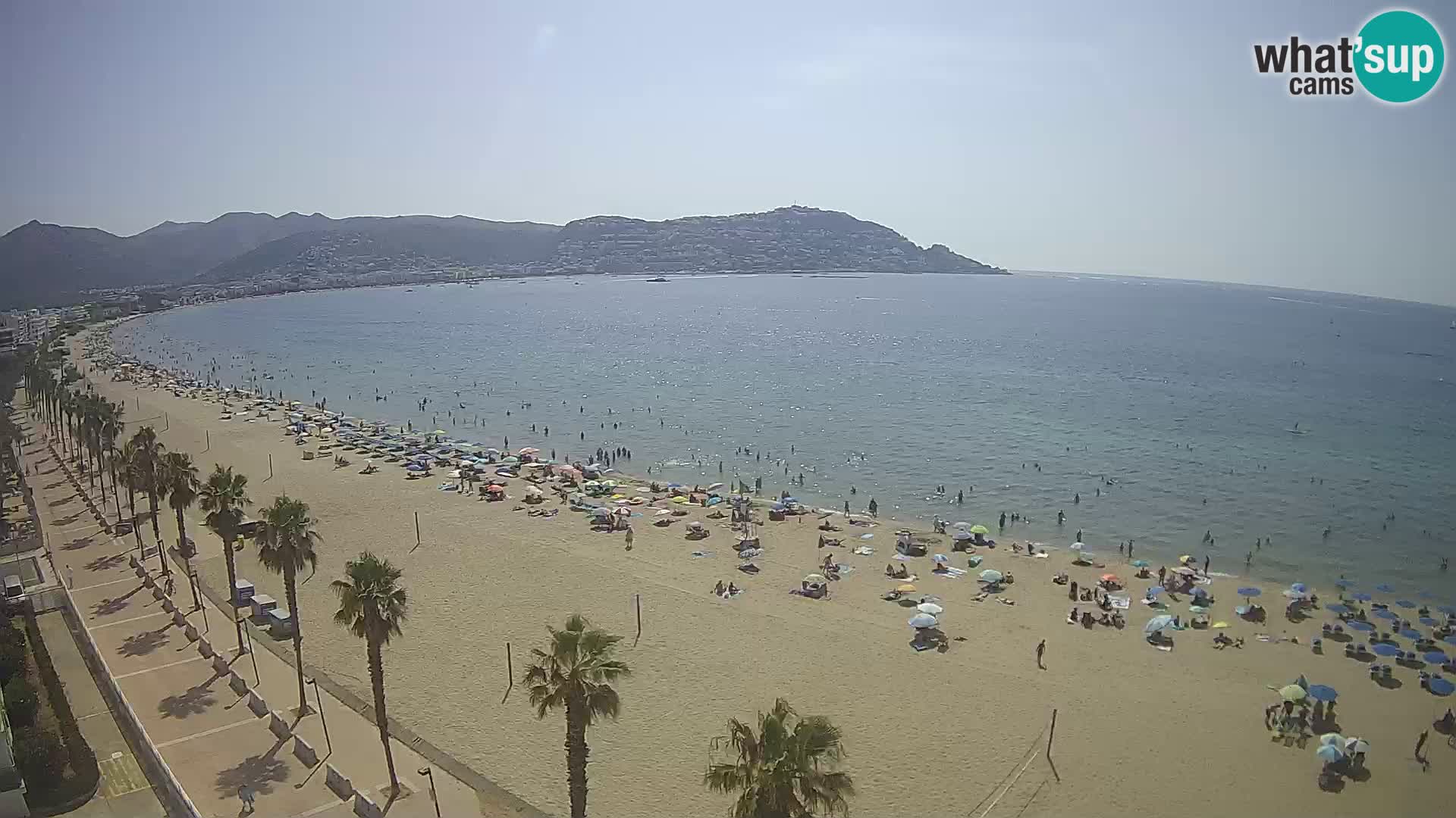 Live Roses Webcam Costa Brava beach view from MonteCarlo Hotel