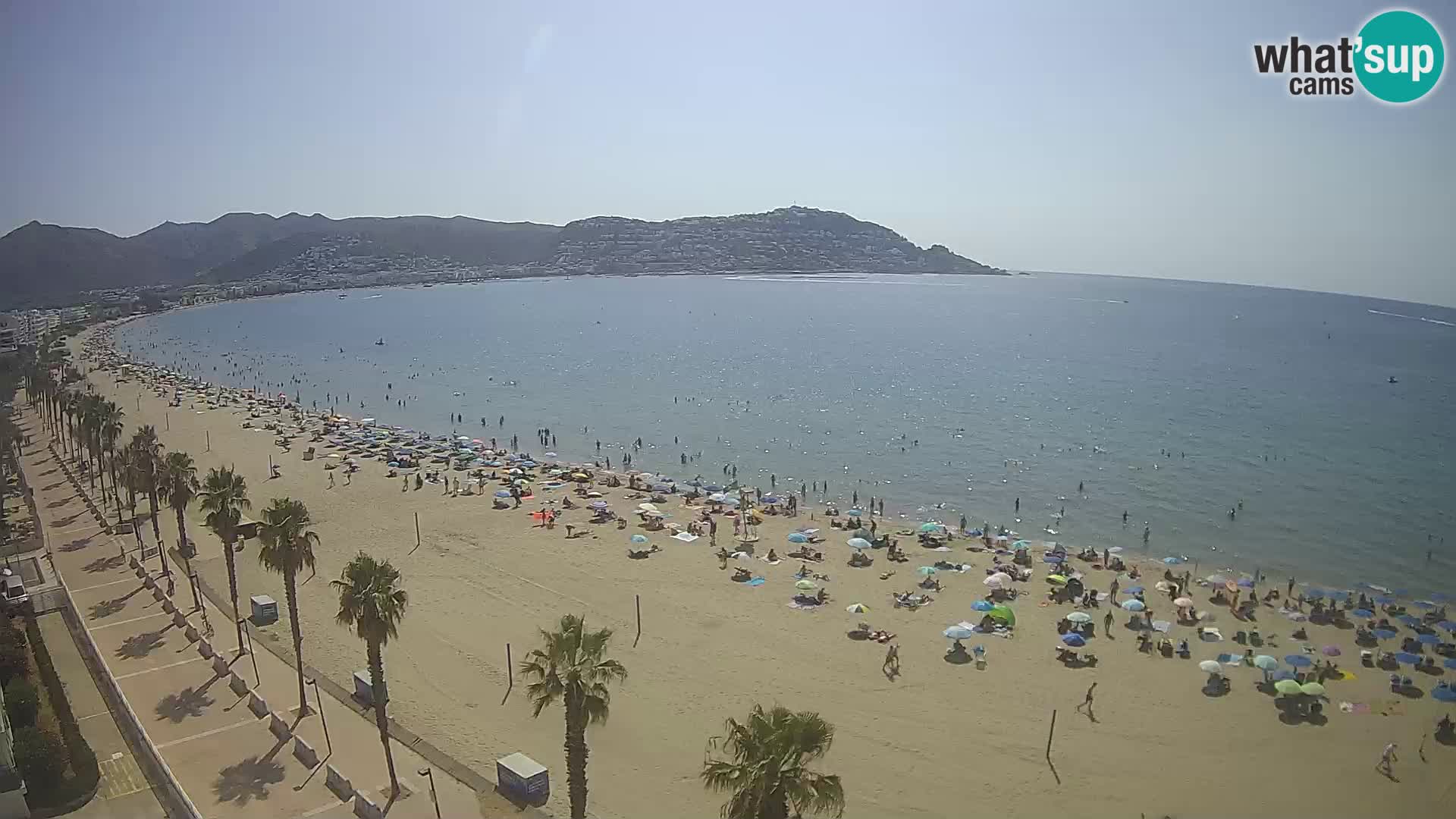 Live Roses Webcam Costa Brava beach view from MonteCarlo Hotel