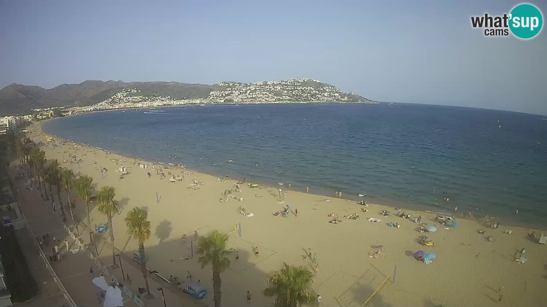 Live Roses Webcam Costa Brava beach view from MonteCarlo Hotel
